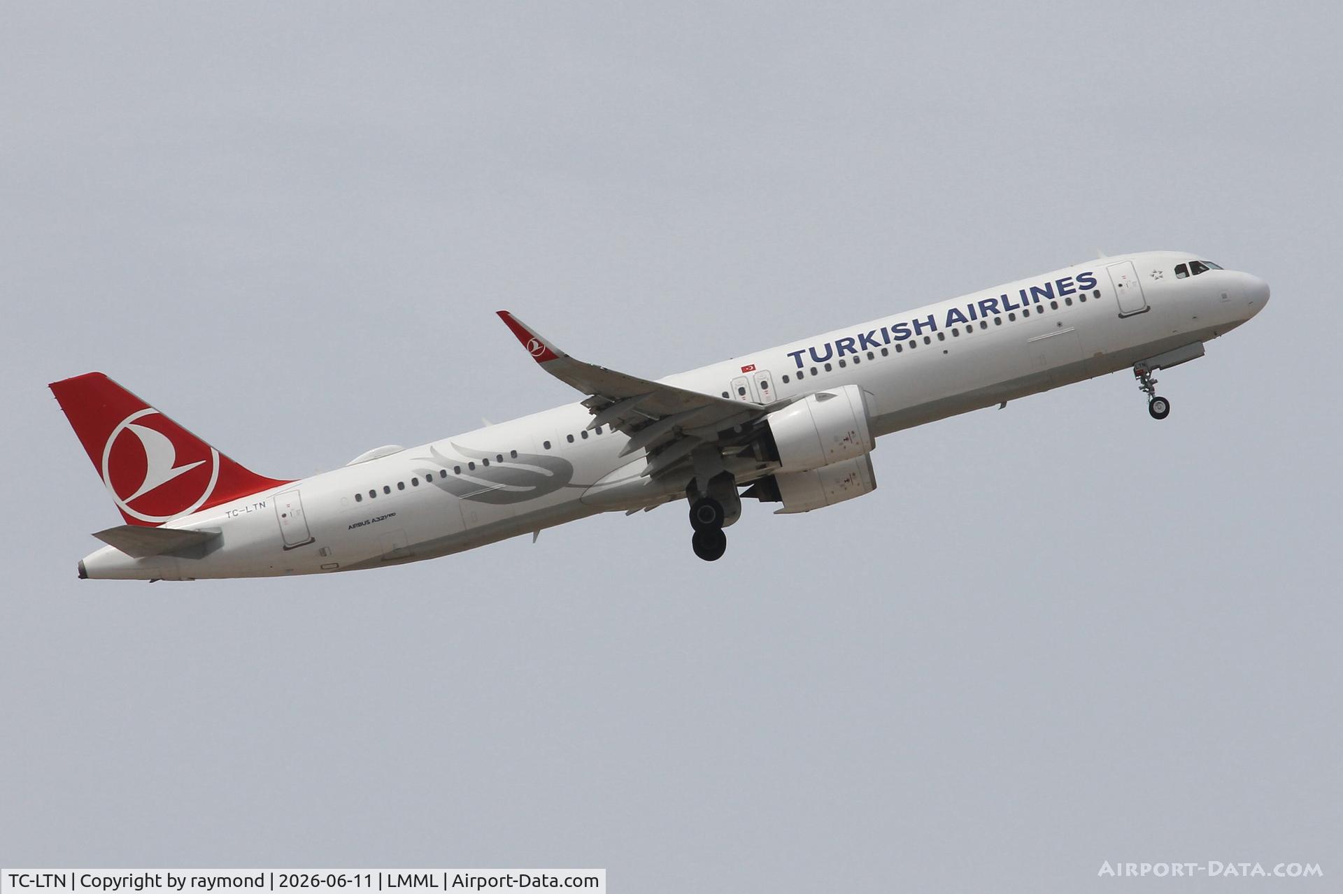 TC-LTN, 2022 Airbus A321-271NX, c/n 11048, Airbus A321-271NX reg TC-LTN of Turkish Airlines departing Malta.