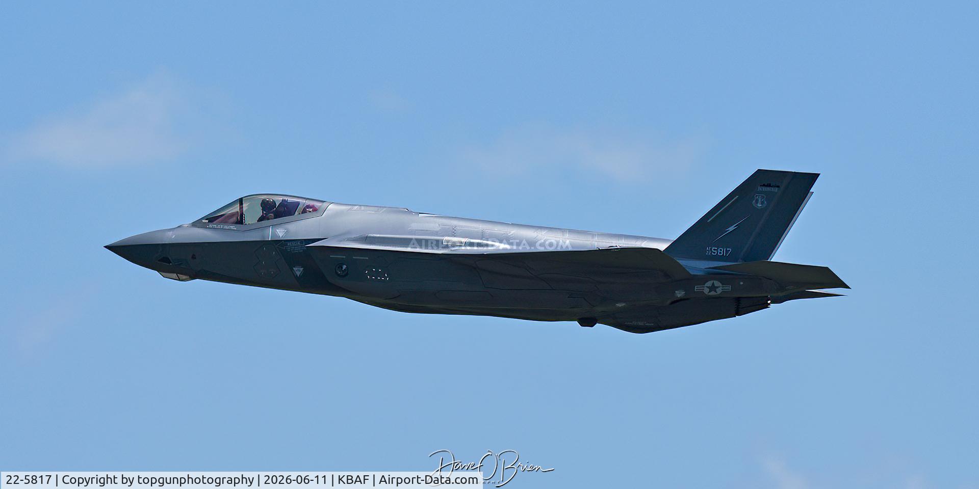 22-5817, 2023 Lockheed Martin F-35A Lightning II, c/n 22-5817 l/n AF-480, HAWK24 giving a low approach upon arriving at Barnes ANGB
