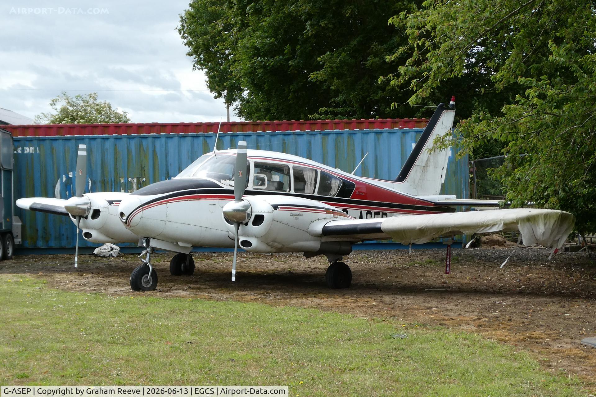 G-ASEP, 1963 Piper PA-23-235 Apache, c/n 27-541, Parked at Sturgate.