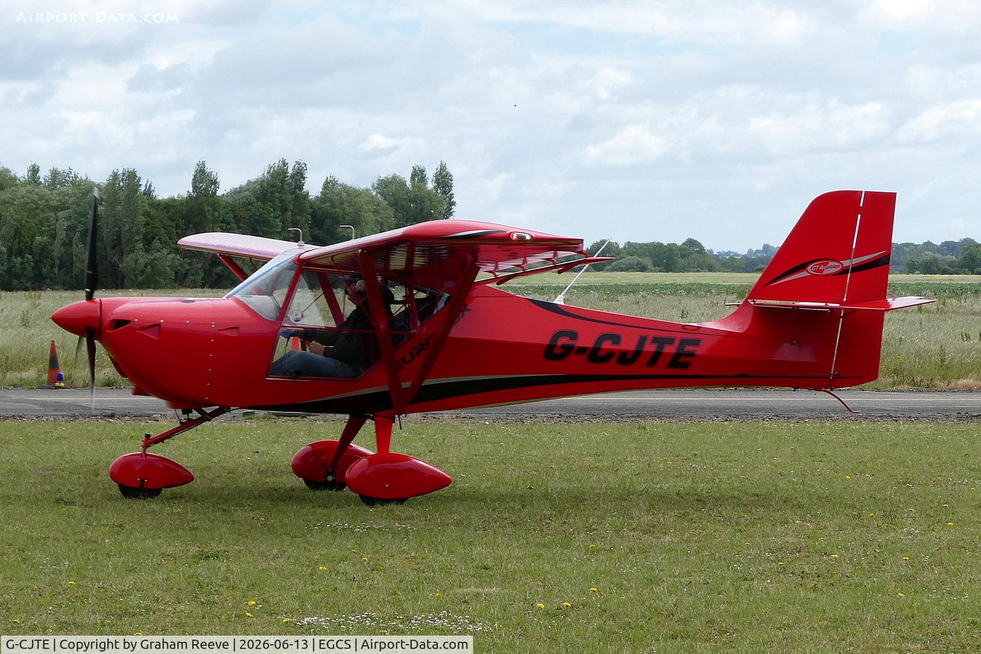 G-CJTE, 2017 Aeropro Eurofox 3K, c/n 50917, About to depart from Sturgate.