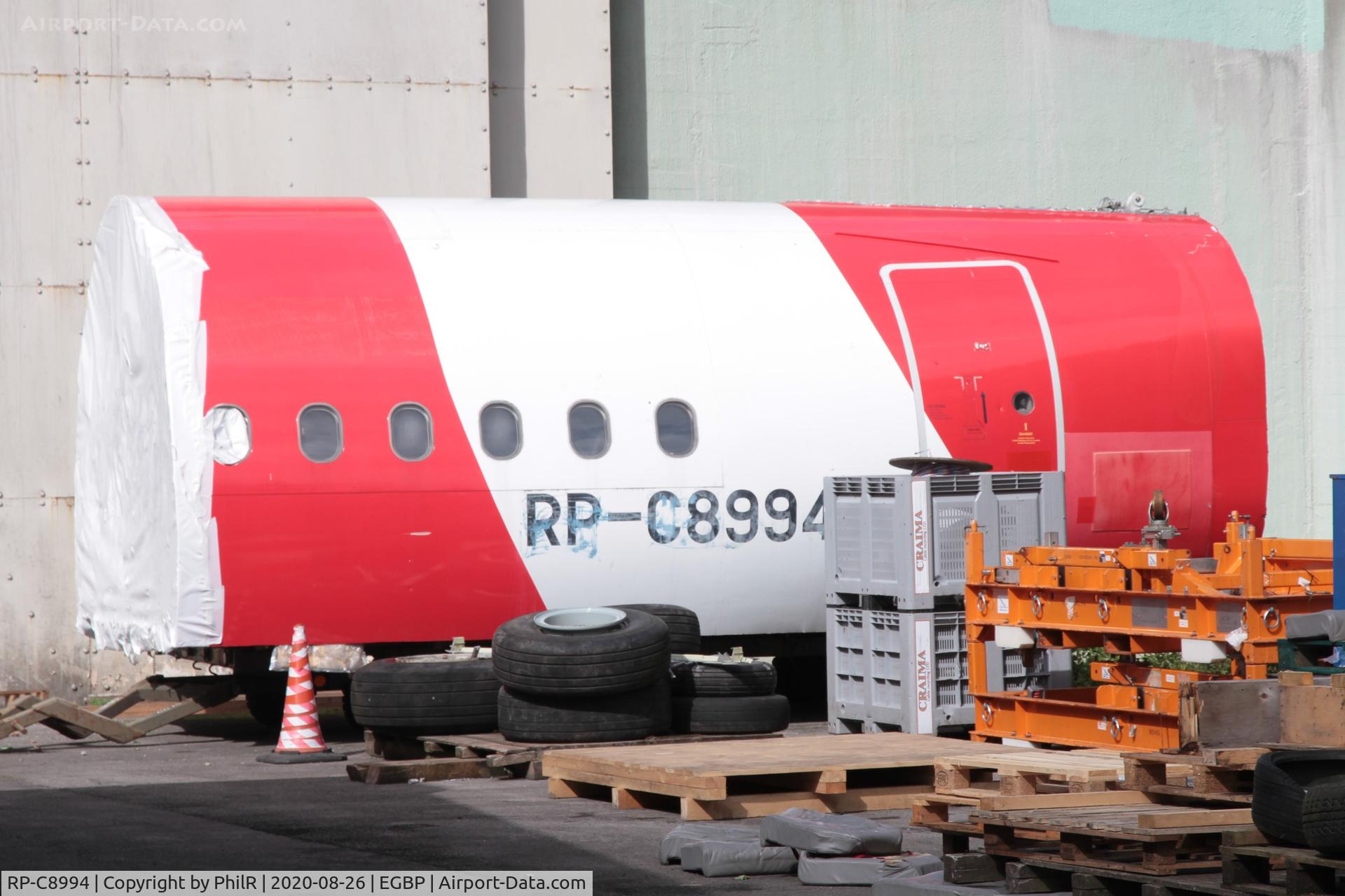 RP-C8994, 1997 Airbus A320-232, c/n 743, RP-C8994 1997 Airbus A320-200 rear fuselage section Philippines AirAsia Kemble 