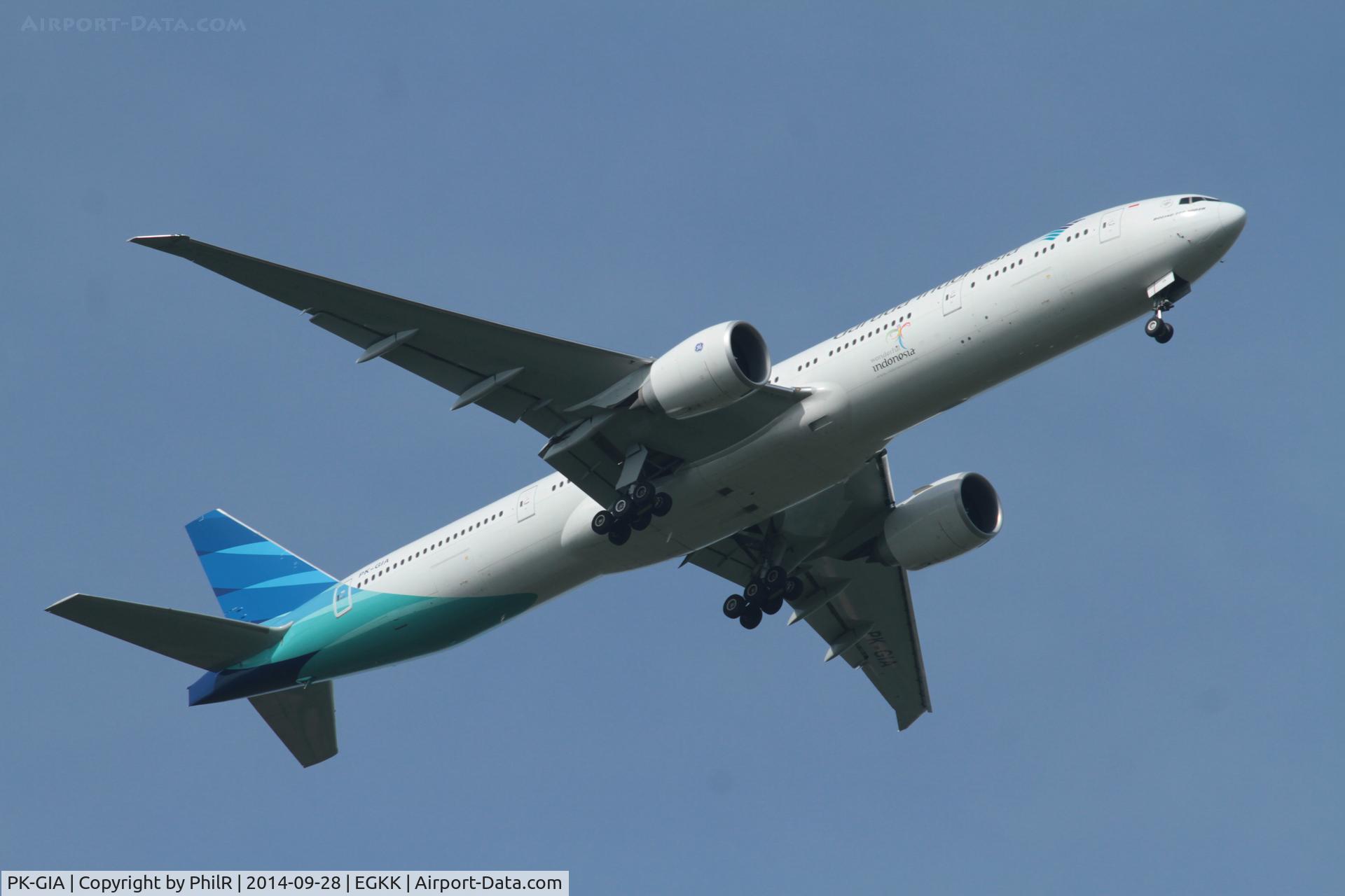 PK-GIA, 2013 Boeing 777-3U3/ER, c/n 40074 l/n 1104, PK-GIA 2013 Garuda B777-300 Kingsfold Rally
