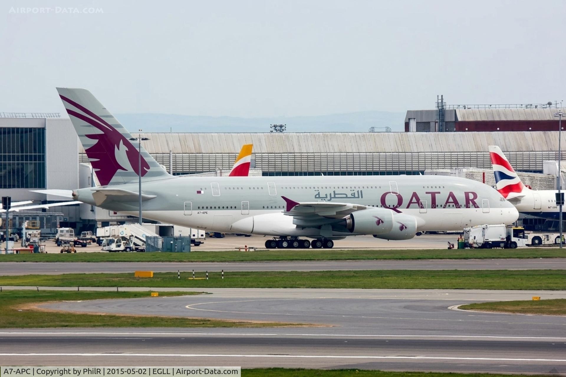 A7-APC, 2013 Airbus A380-861, c/n 145, A7-APC 2013 A380-800 Qatar Airways LHR 