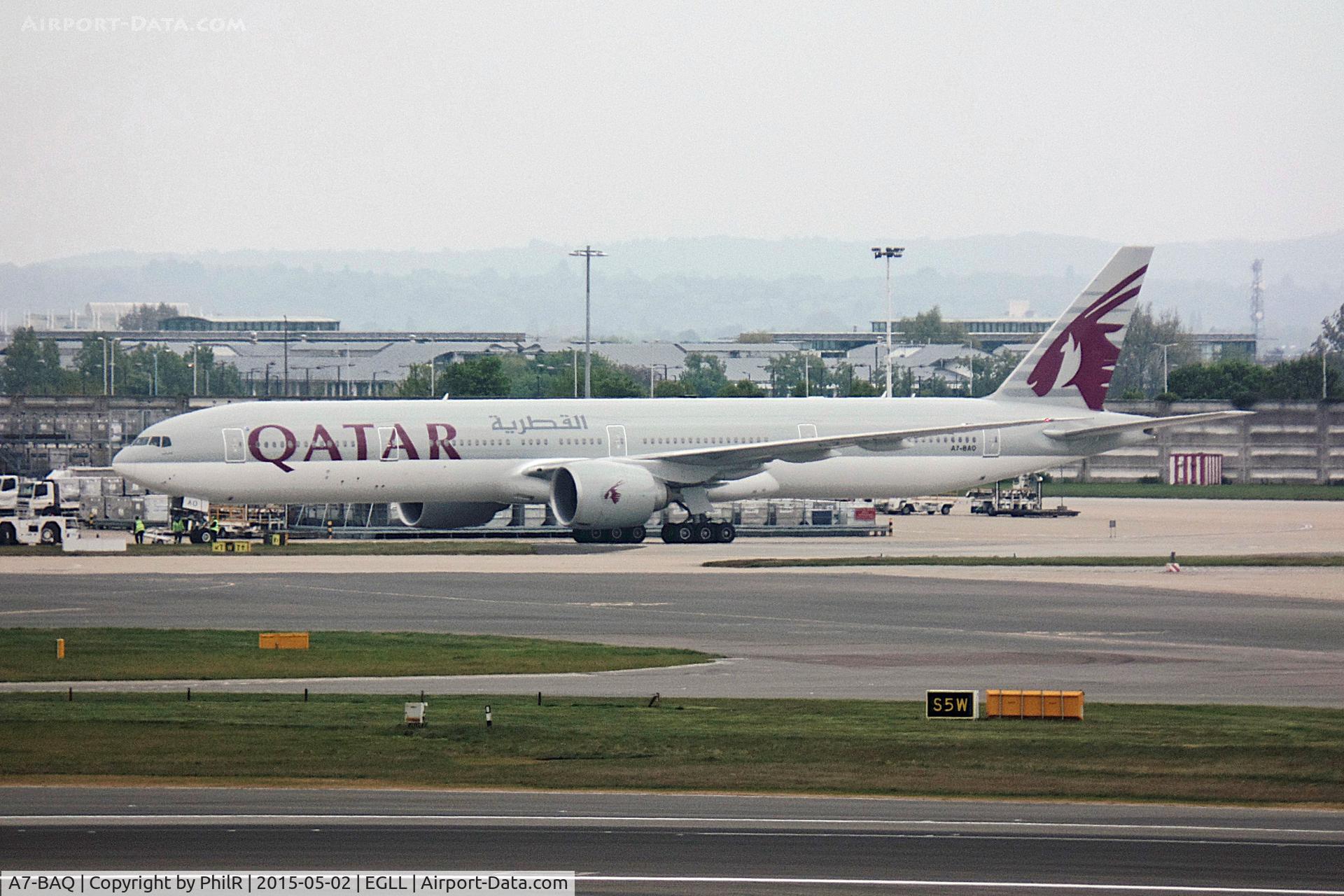 A7-BAQ, 2010 Boeing 777-3DZ/ER, c/n 38247 l/n 910, A7-BAQ 2010 B777-300 Qatar Airways LHR 02.05.15
