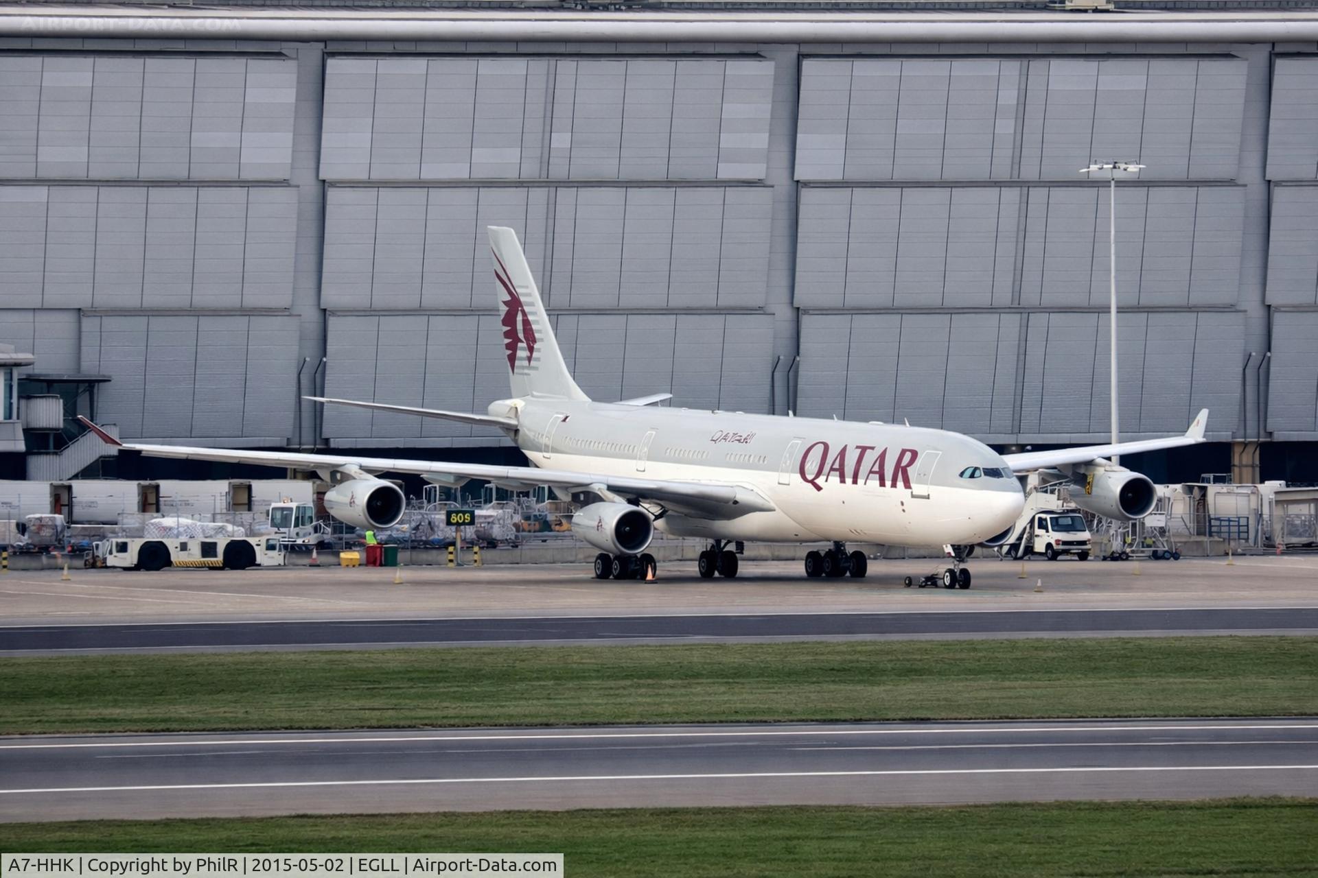 A7-HHK, 1993 Airbus A340-211, c/n 026, A7-HHK 1993 Airbus A340-200 Qatar Amiri Flight LHR 
