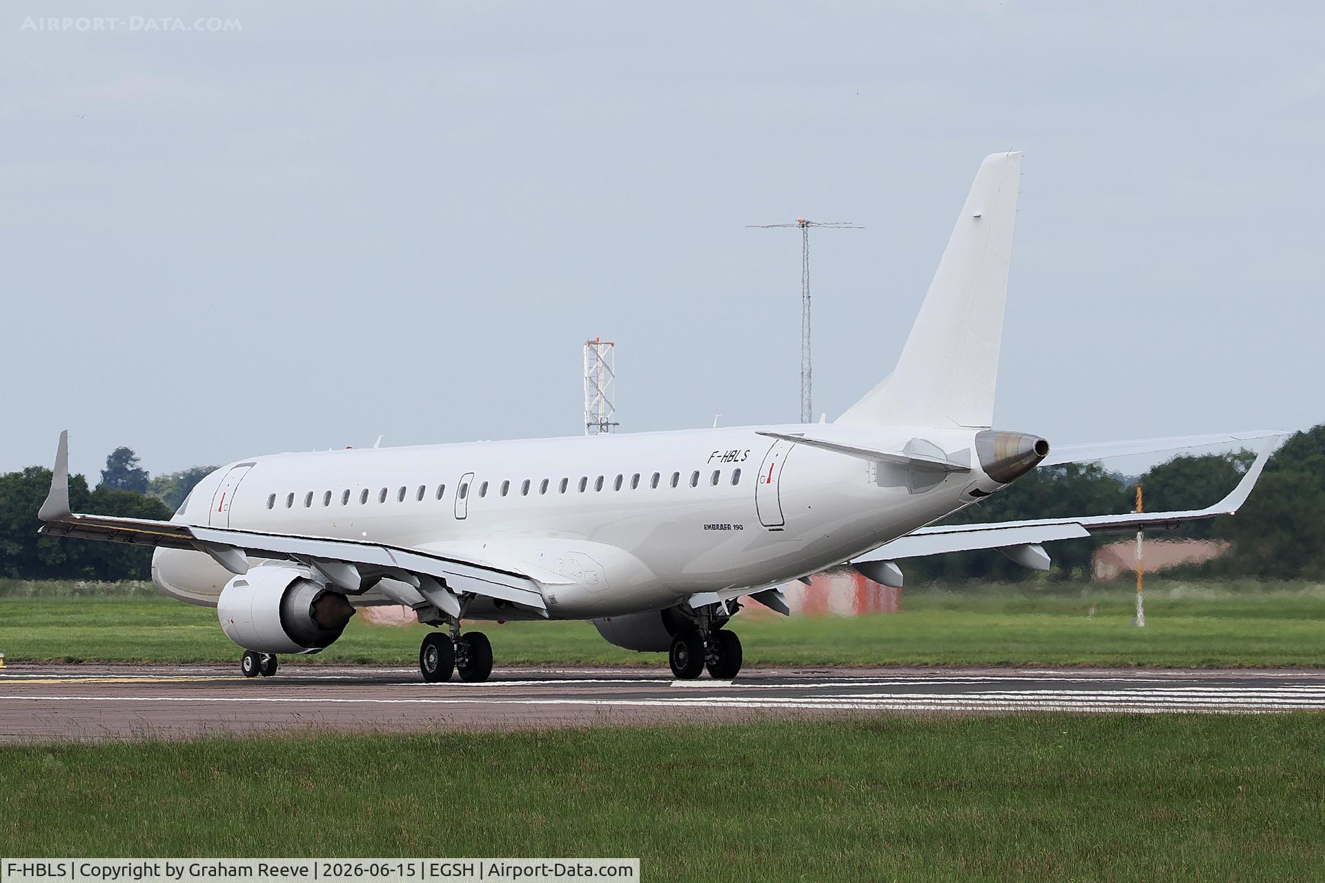 F-HBLS, 2009 Embraer 190LR (ERJ-190-100LR), c/n 19000326, Just landed at Norwich.