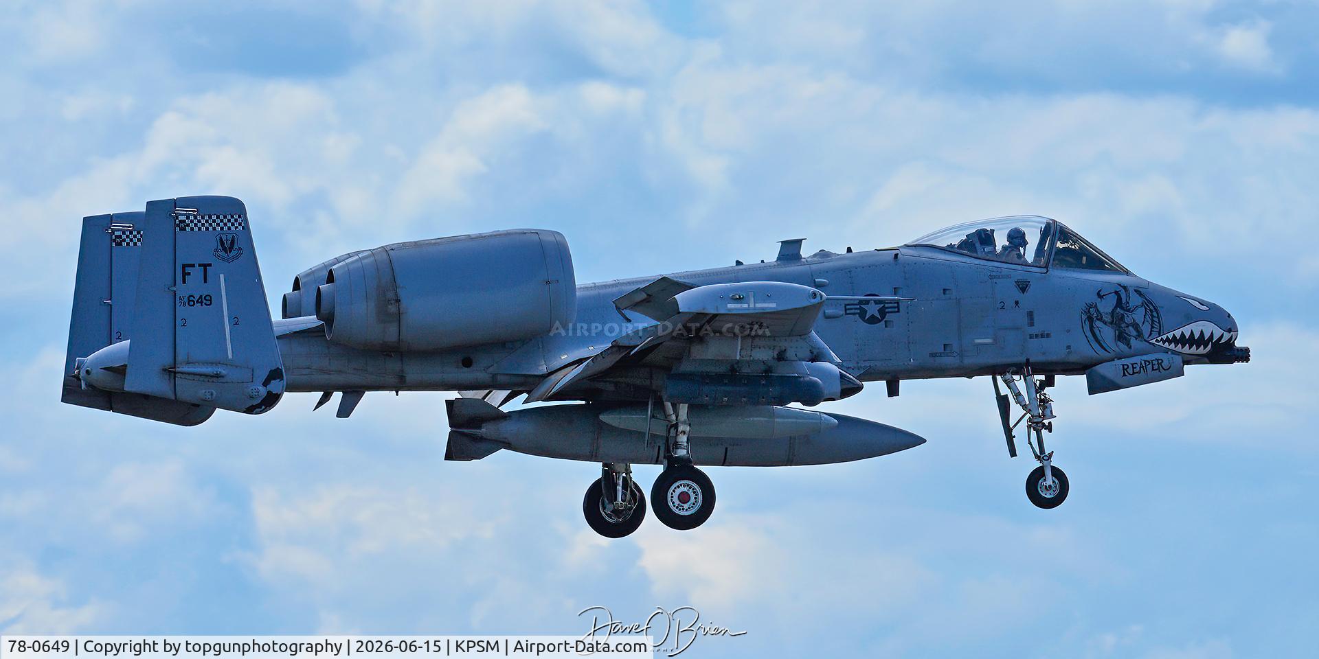 78-0649, 1978 Fairchild Republic A-10A Thunderbolt II, c/n A10-0269, TABOR13 landing RW34