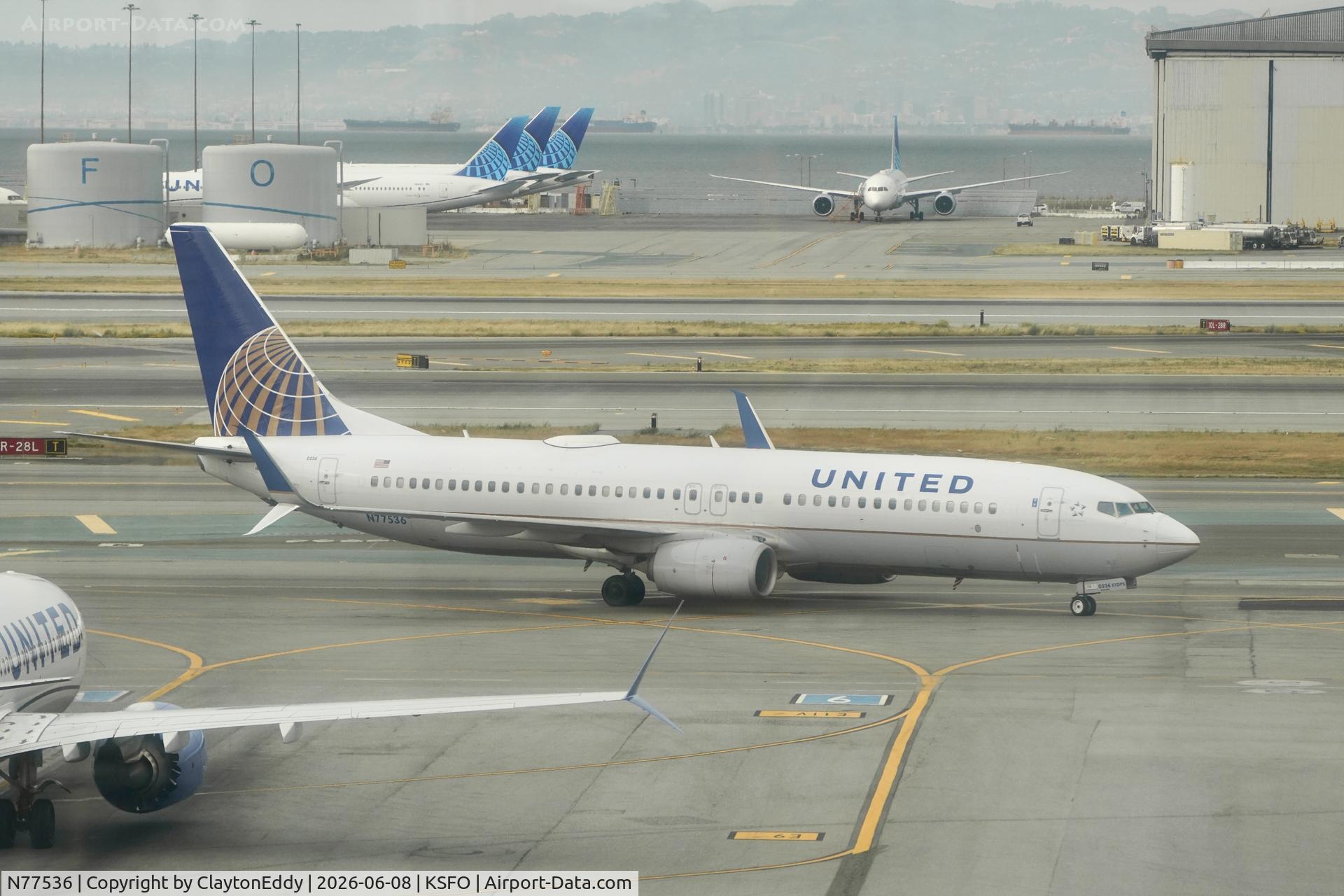 N77536, 2016 Boeing 737-824, c/n 62766, Sky Terrace SFO 2026. 