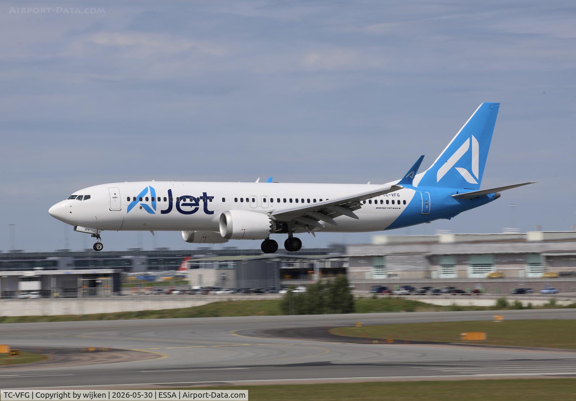 TC-VFG, 2026 Boeing 737-8 MAX, c/n 60721 l/n 9590, Rwy 19L