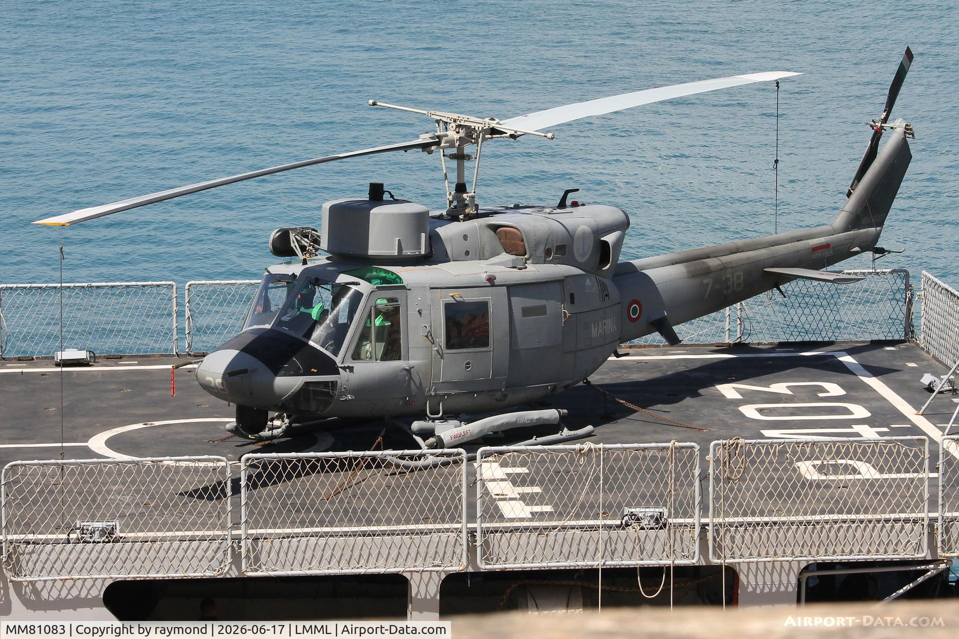 MM81083, Agusta AB212 ASW, c/n 5148, Agusta-Bell AB212 ASW reg MM-81083/7-38 in Valletta Grand Harbour on Italian Naval Ship.