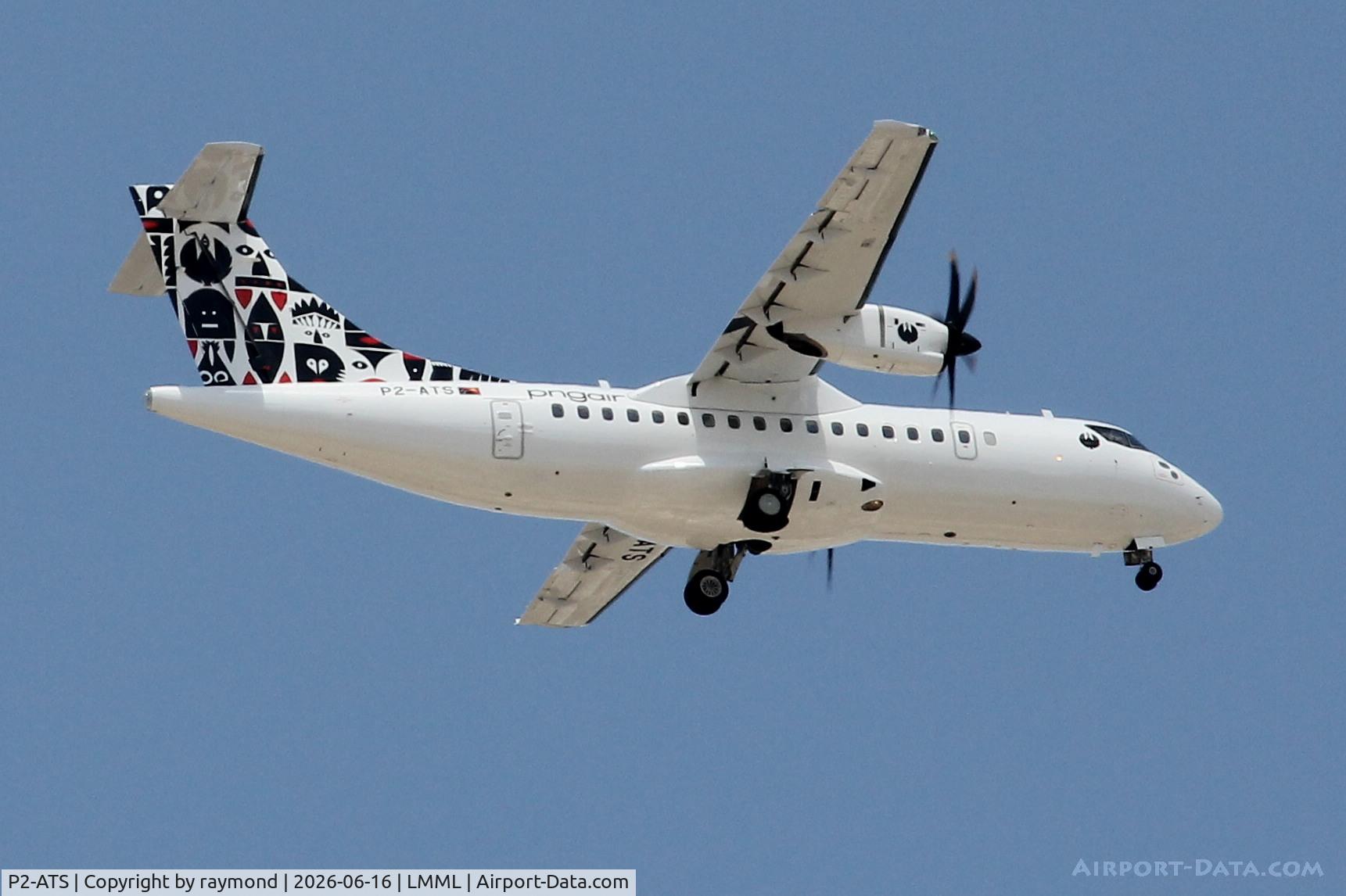 P2-ATS, 2017 ATR 42-600, c/n 1217, ATR 42-600 reg P2-ATS of PNG Air approaching RW13 in Malta during a stop over.