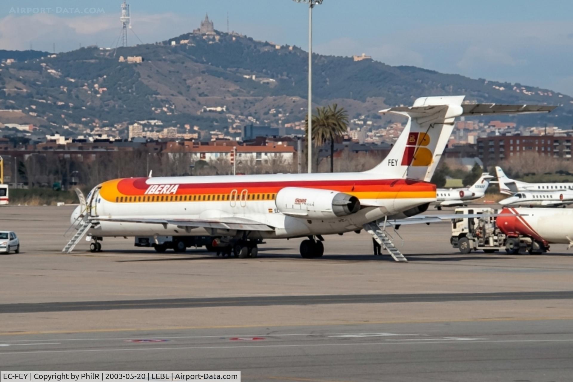 EC-FEY, 1991 McDonnell Douglas MD-87 (DC-9-87), c/n 53208, EC-FEY 1991 MD80 Iberia BCN 
