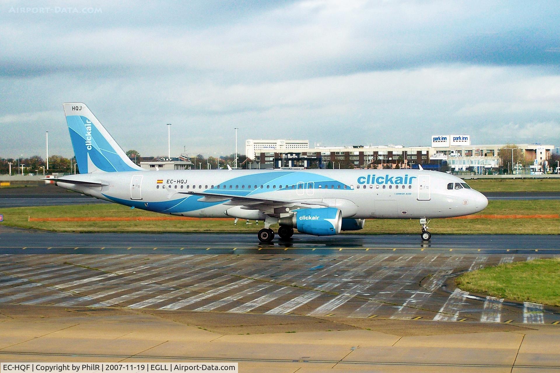 EC-HQF, 2000 Airbus A340-313X, c/n 378, EC-HQJ 2001 Airbus A320-200 Clickair LHR 
