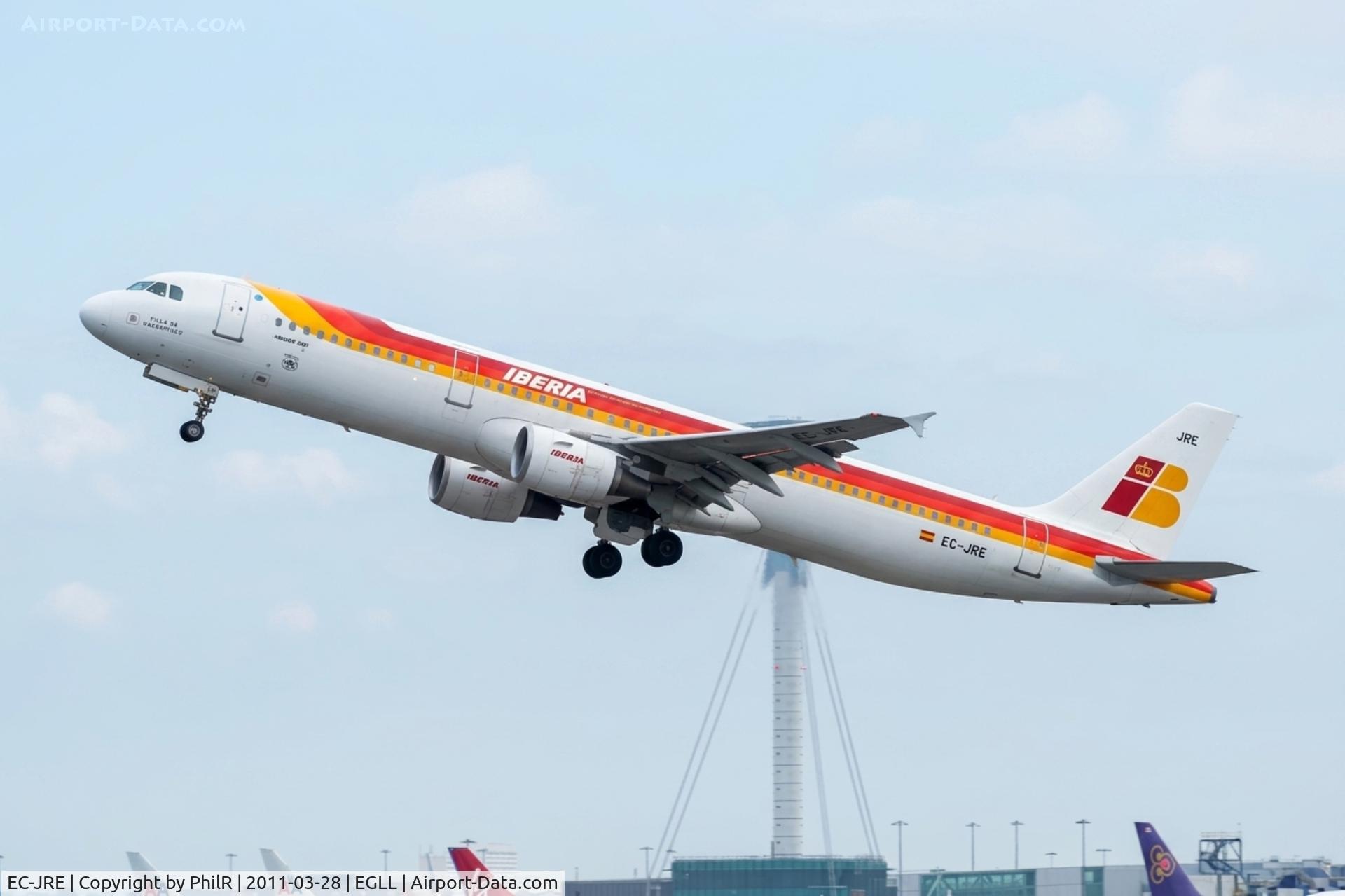 EC-JRE, 2006 Airbus A321-211, c/n 2756, EC-JRE 2006 A321-200 Iberia LHR 
