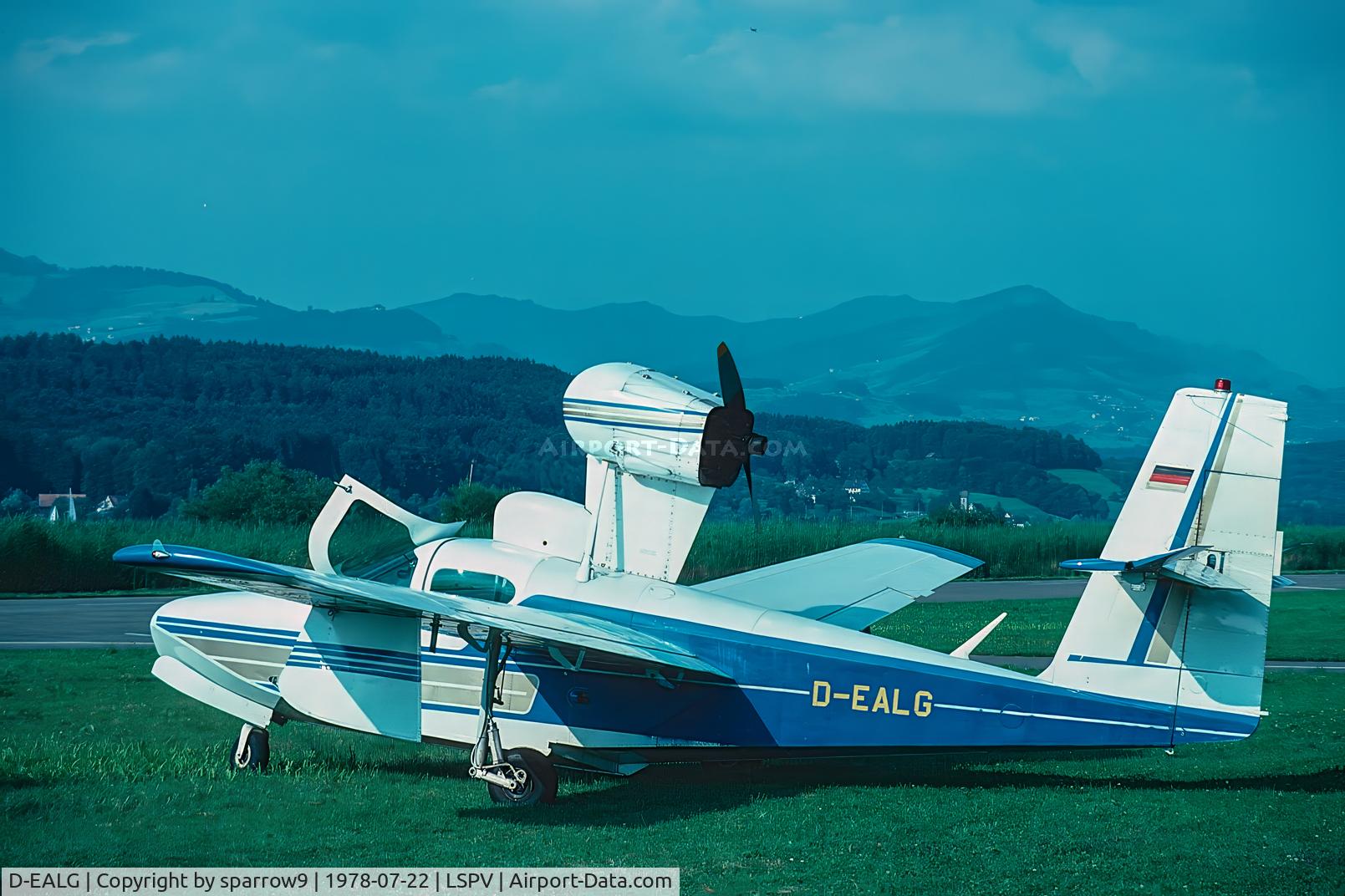 D-EALG, 1973 Lake LA-4-200 Buccaneer Buccaneer, c/n 558, Parked at Wangen-Lachen airfield. Scanned from a slide.