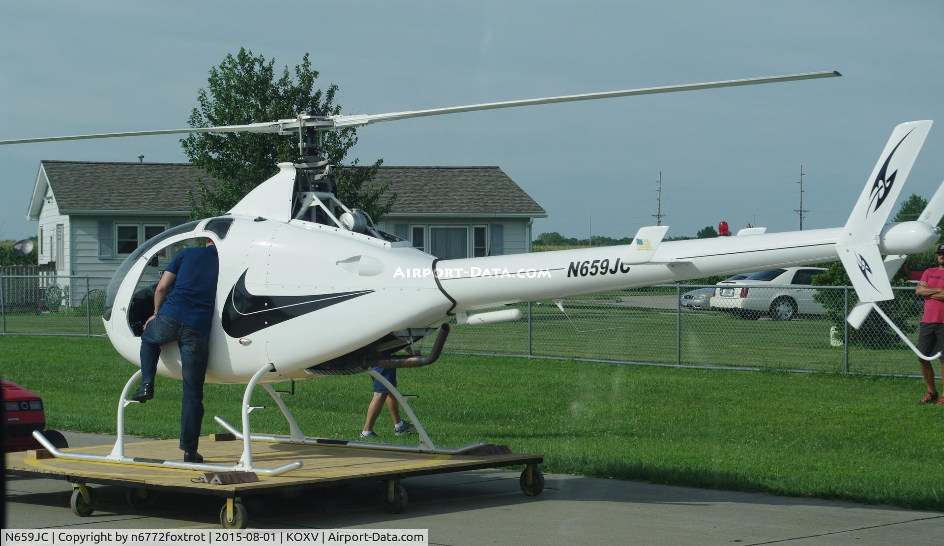 N659JC, 2004 RotorWay Exec 162F, c/n 6570, Brought to Knoxville on a trailer