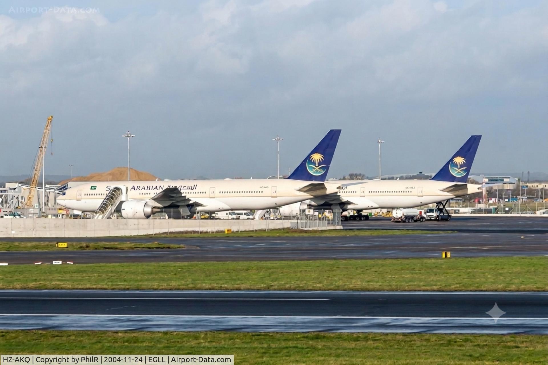 HZ-AKQ, Boeing 777-268/ER, c/n 28360, HZ-AKQ and AKJ B777-200 Saudia LHR