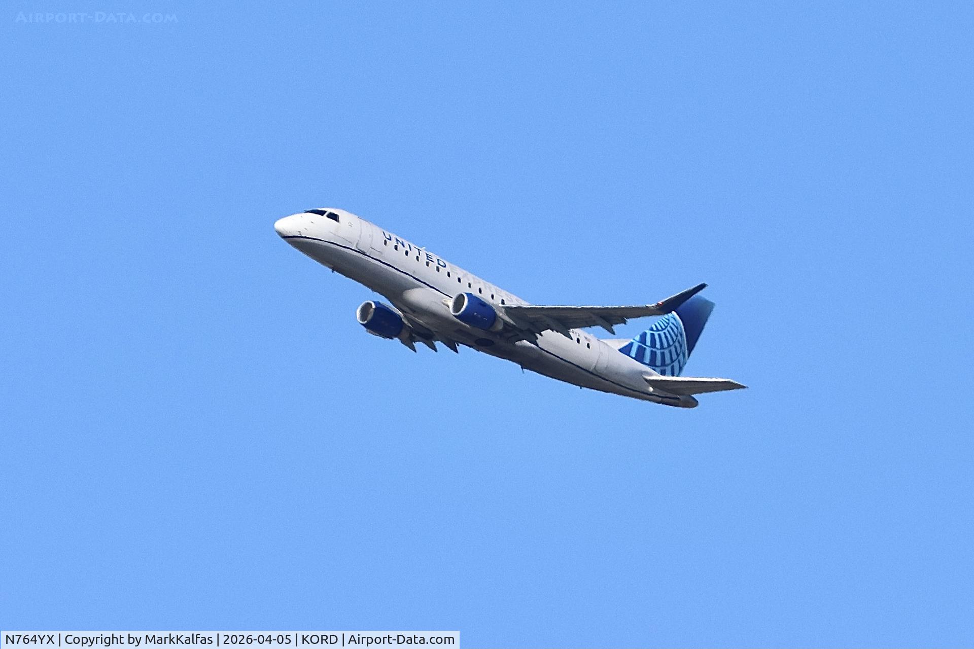 N764YX, 2023 Embraer 175LR (ERJ-170-200LR), c/n 17000949, E75L Republic Airways / United Express Embraer ERJ-175 N764YX departing 28R KORD