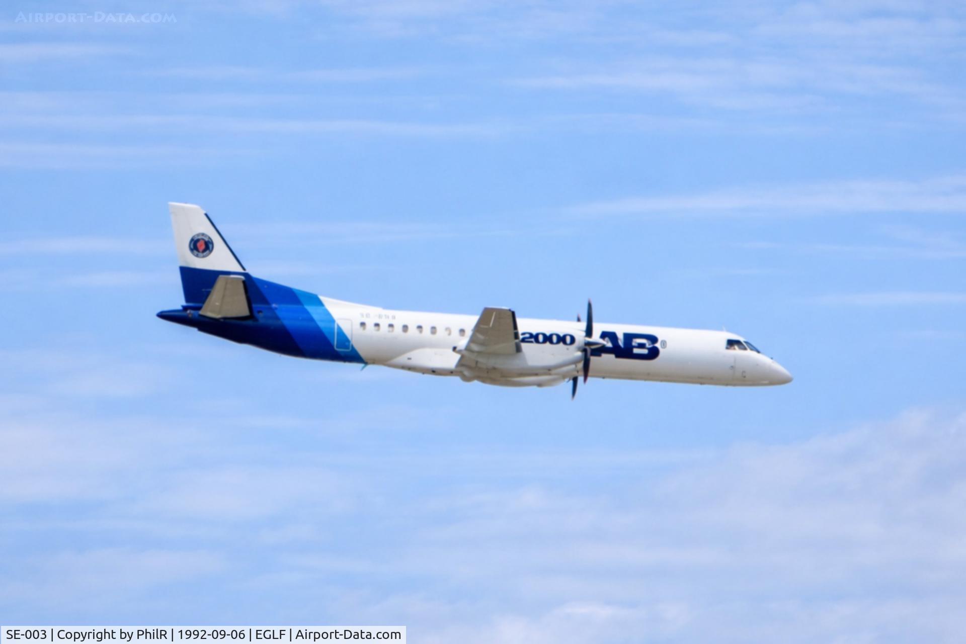 SE-003, 1992 Saab 2000, c/n 2000-003, SE-003 1992 SAAB 2000 SBAC 
