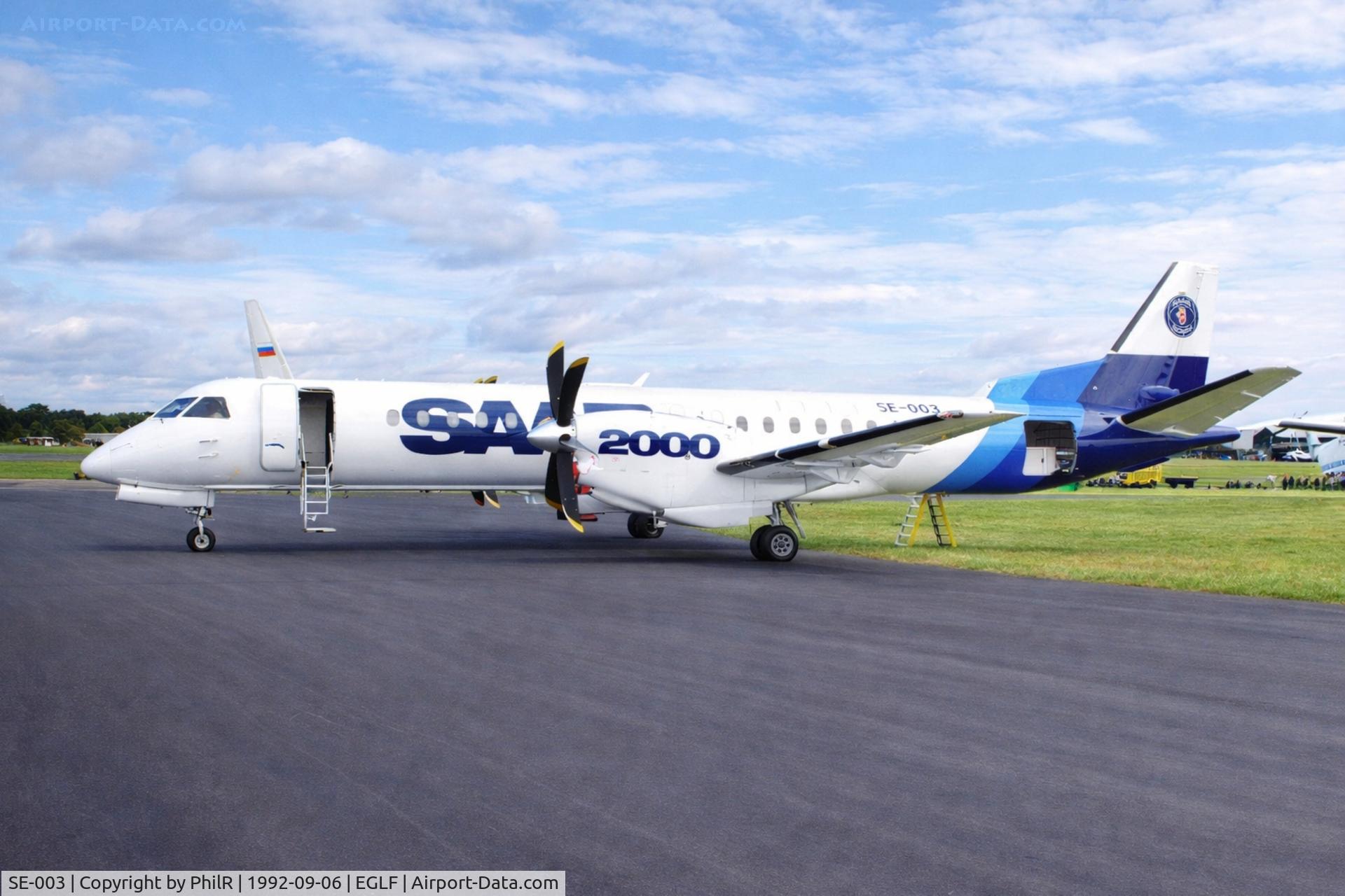 SE-003, 1992 Saab 2000, c/n 2000-003, SE-003 1992 SAAB 2000 SBAC
