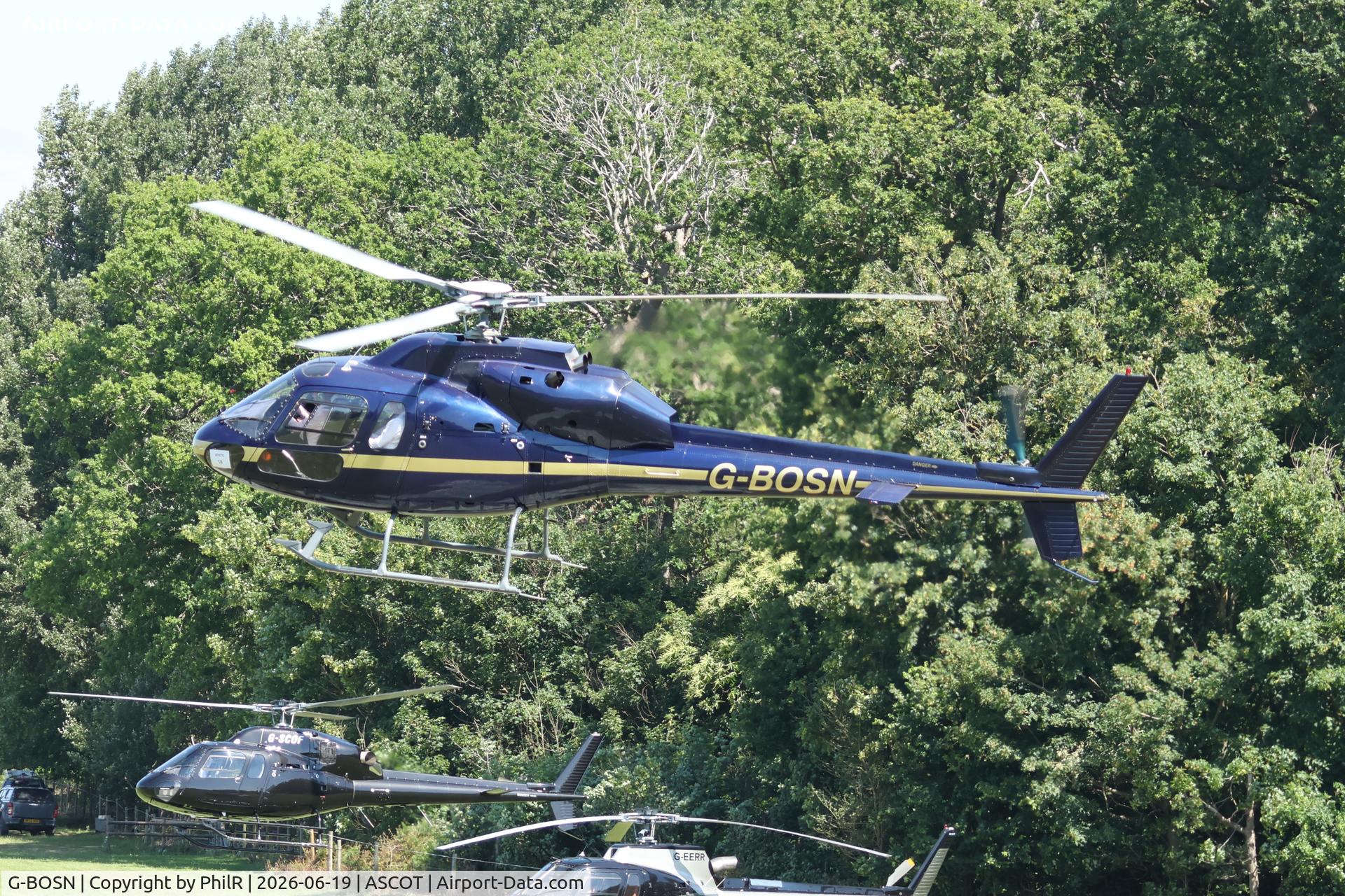 G-BOSN, 1982 Aerospatiale AS-355F-1 Ecureuil 2, c/n 5266, G-BOSN 1982 Aerospatiale AS355F1 Ecureuil ll Ascot Heliport 