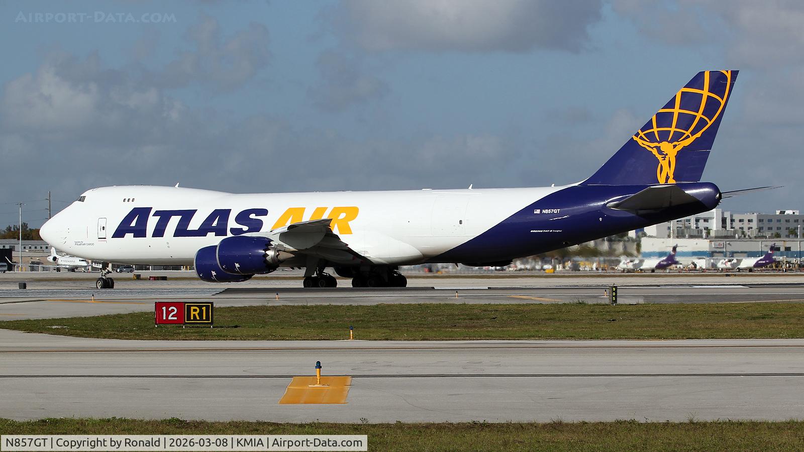 N857GT, 2011 Boeing 747-87UF, c/n 37568 l/n 1444, at mia