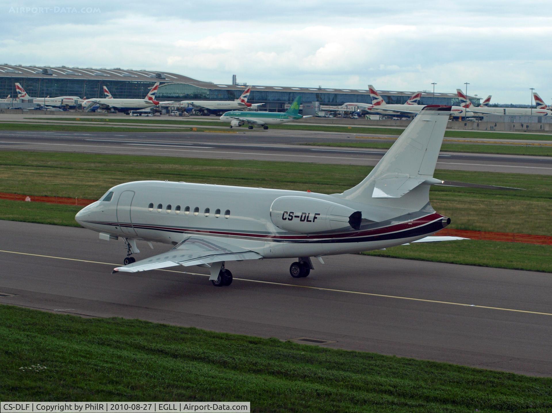 CS-DLF, 2007 Dassault Falcon 2000EX, c/n 134, CS-DLF 2007 Dassault Falcon 2000X Netjets LHR 27.08.10.JPG
