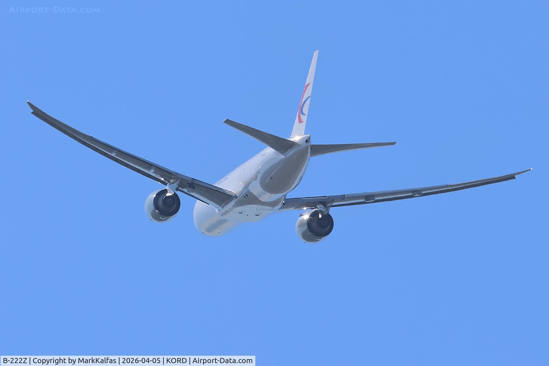 B-222Z, 2023 Boeing 777-F, c/n 67798 l/n 1734, B77L China Cargo BOEING 777-200LR B-222Z CKK228 departing 28R KORD