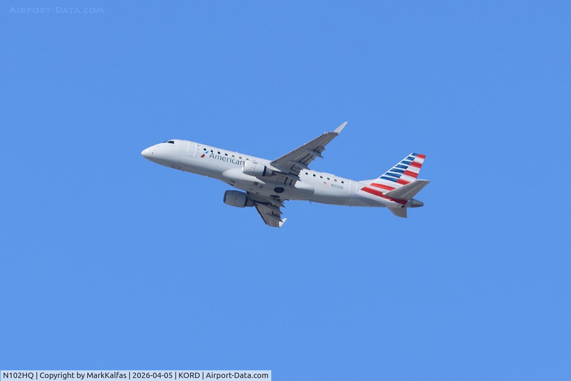 N102HQ, 2007 Embraer 175LR (ERJ-170-200LR), c/n 17000157, E75L Republic Airways/American Eagle Embraer 175L N102HQ departing 27L KORD