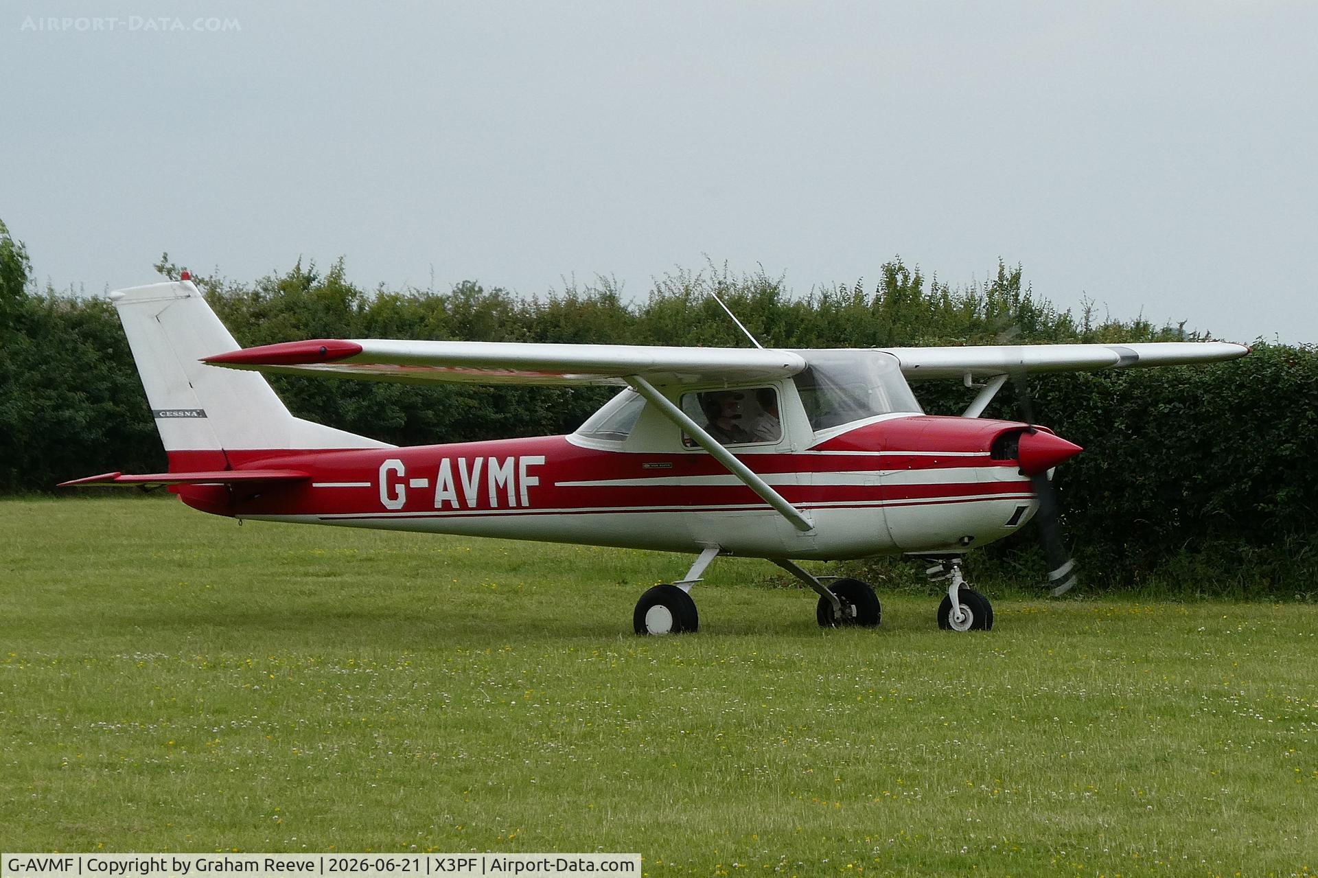 G-AVMF, 1967 Reims Cessna F150G, c/n F150G-0203, Just landed at Priory Farm for the 2026 Fathers Day Fly In.