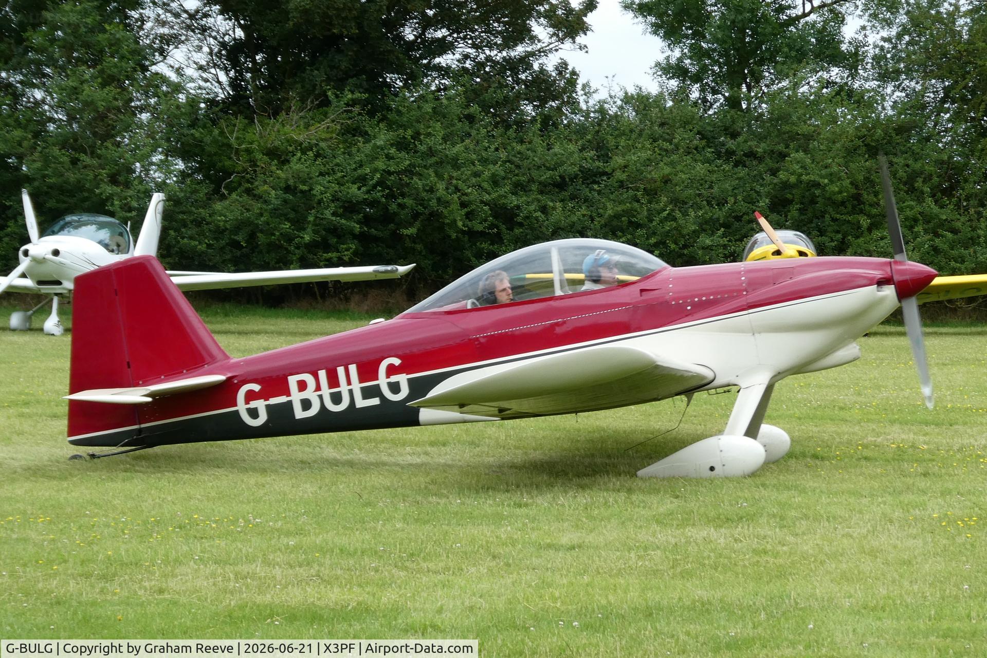 G-BULG, 1989 Vans RV-4, c/n JRV4-1, Just landed at Priory Farm for the 2026 Fathers Day Fly In.