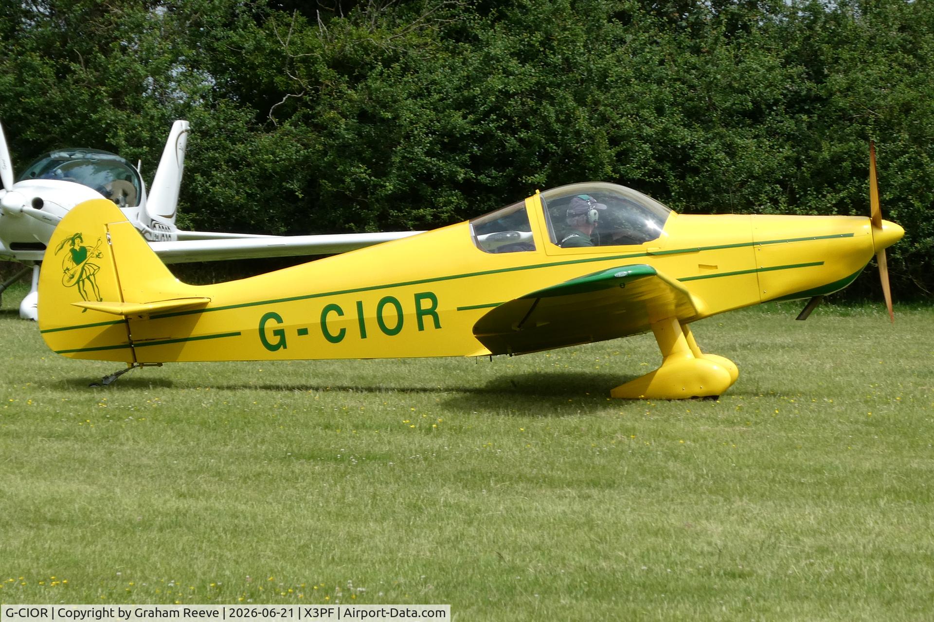 G-CIOR, 2015 Nicollier HN-700 Menestrel II, c/n LAA 217-15169, Just landed at Priory Farm for the 2026 Fathers Day Fly In.