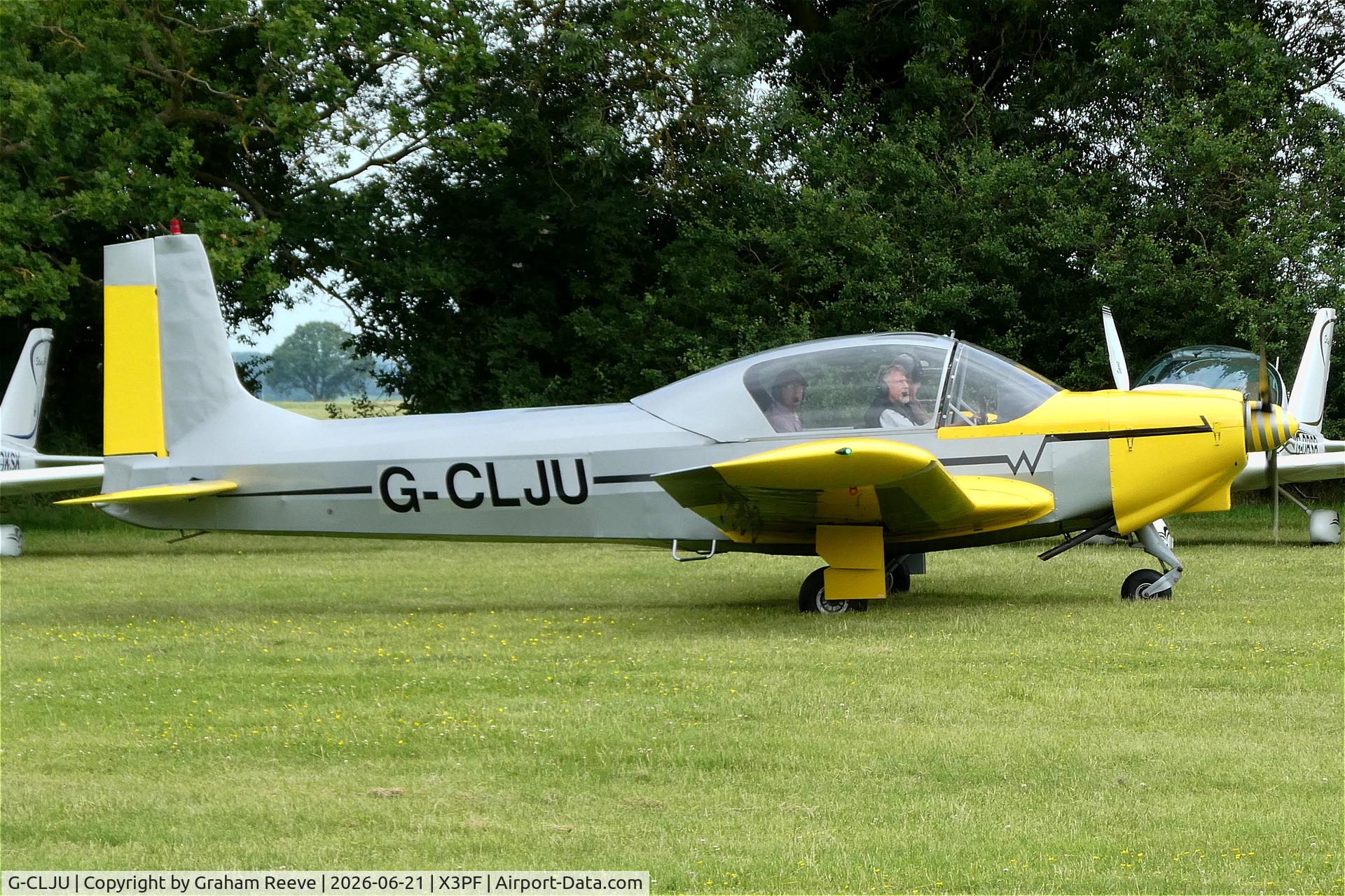 G-CLJU, 1961 Wassmer WA-40 Super IV, c/n 30, Just landed at Priory Farm for the 2026 Fathers Day Fly In.