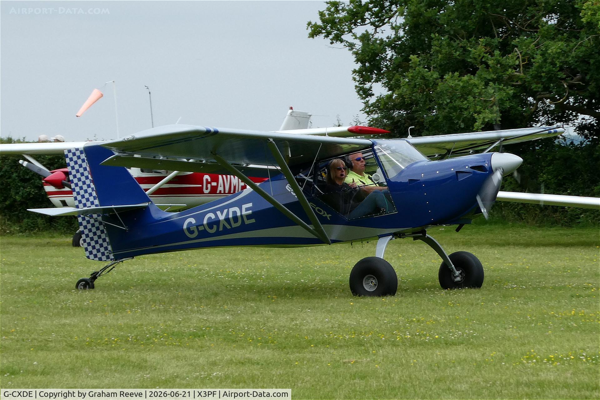 G-CXDE, 2025 EuroFox Aviation EuroFox 2K, c/n 72925, Just landed at Priory Farm for the 2026 Fathers Day Fly In.
