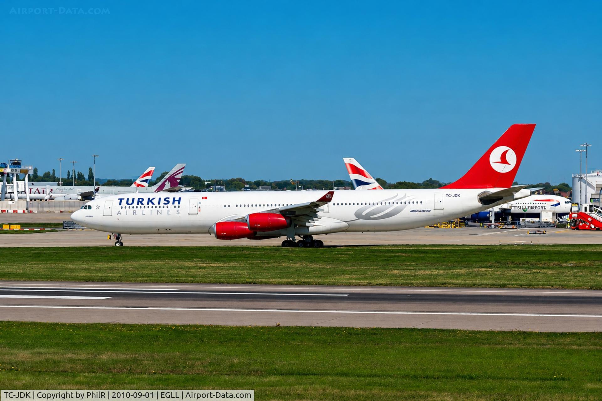 TC-JDK, 1993 Airbus A340-311, c/n 025, TC-JDK A340-300 Turkish Airlines LHR 