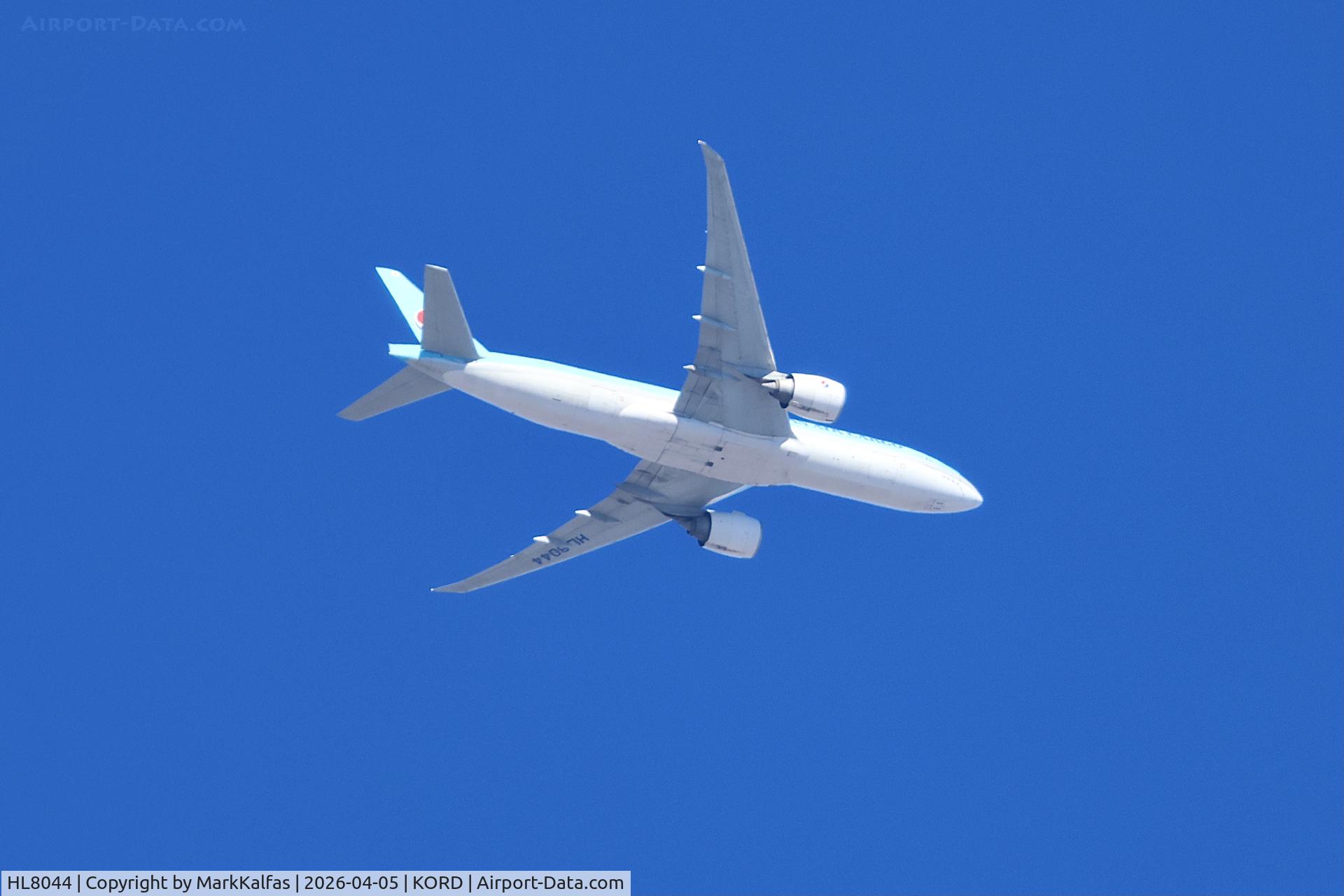HL8044, 2016 Boeing 777-FB5, c/n 62694, B77L Korean Air Korean Air Boeing 777-FB5, HL8044 on approach to KORD