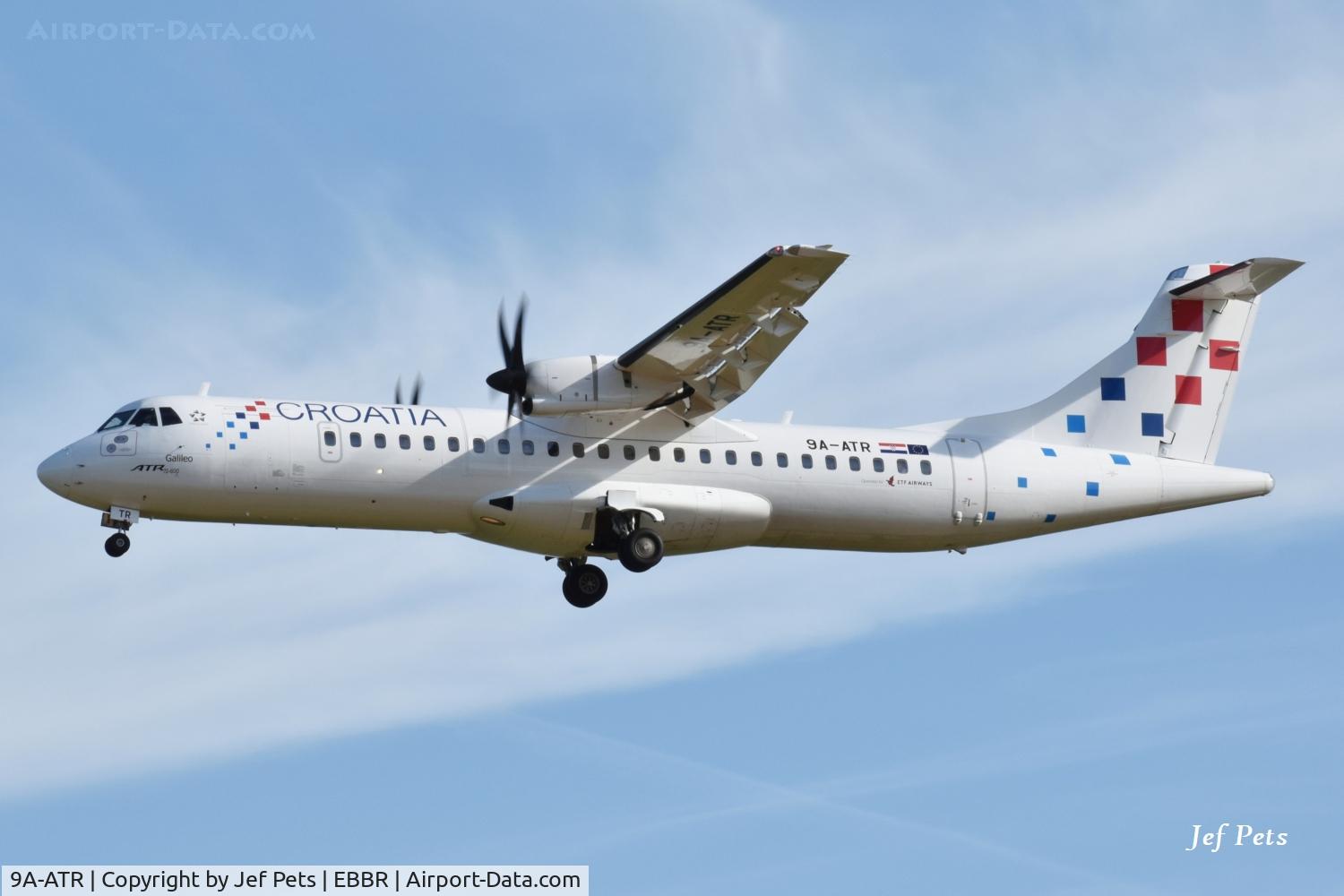 9A-ATR, 2017 ATR 72-212A, c/n 1387, ATR 72-600 landing at Bussels Airport on 18-06-2026.