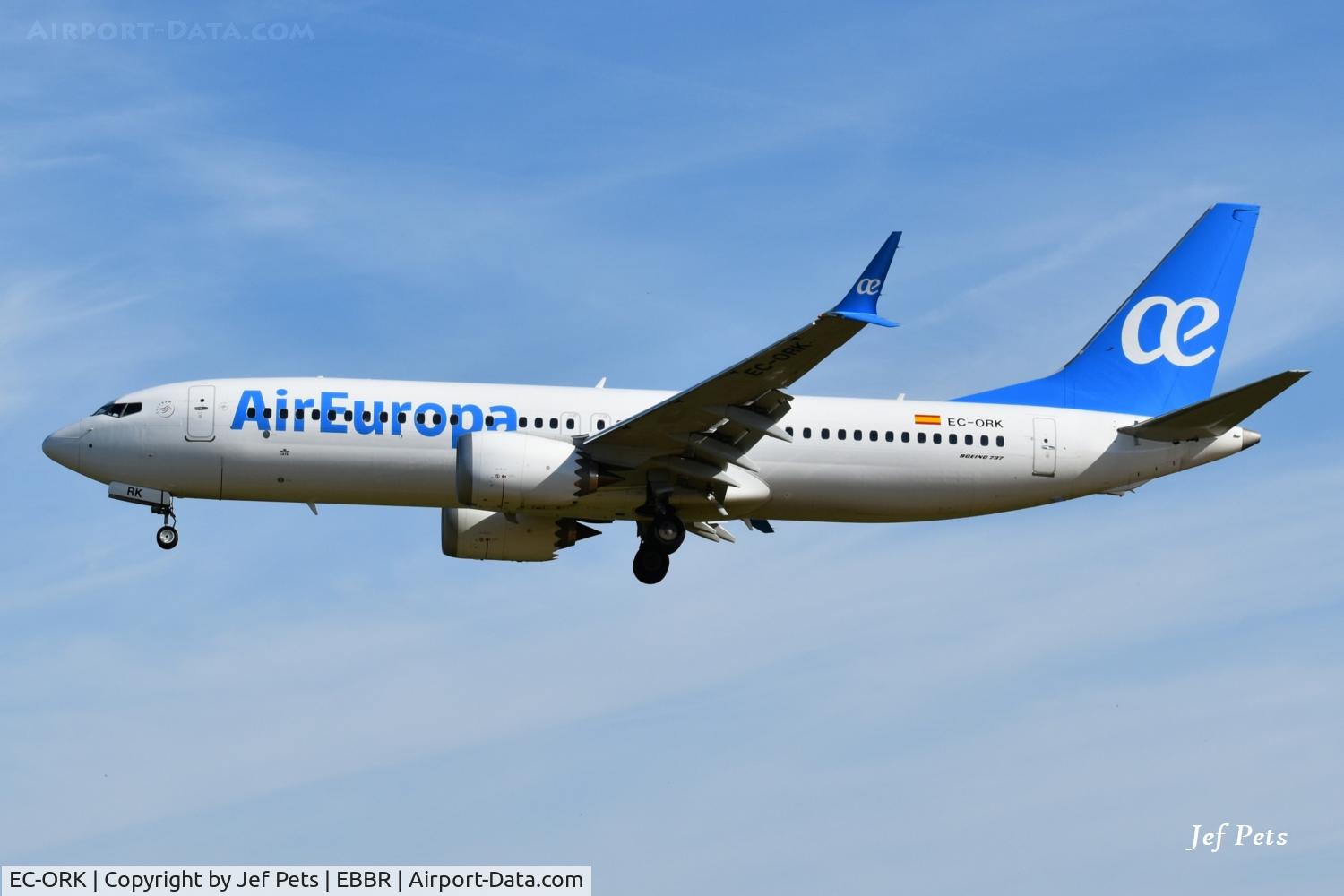 EC-ORK, 2026 Boeing 737-8 MAX, c/n 65485 l/n 9509, Landing at Brussels Airport on 18-06-2026.