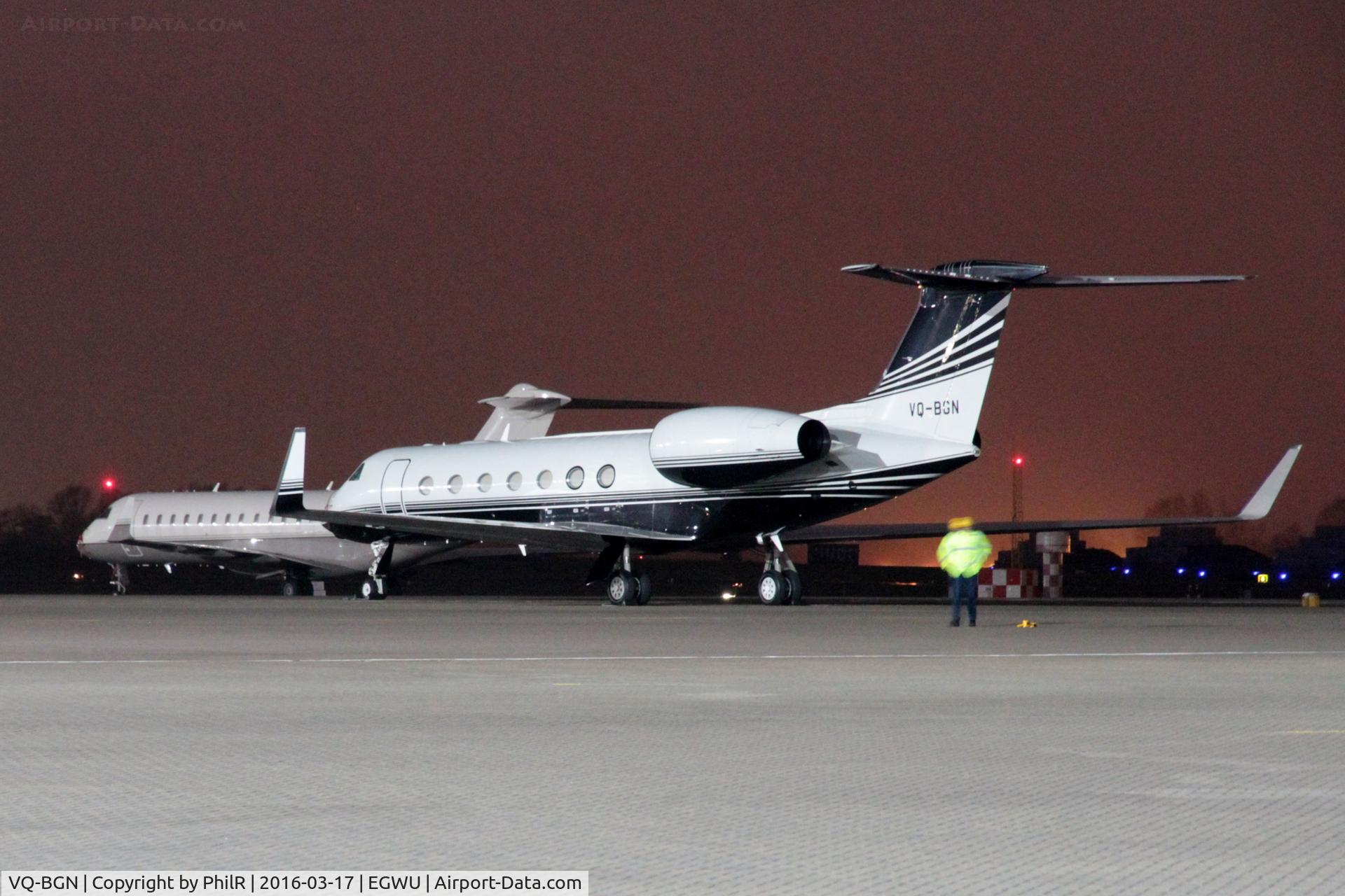 VQ-BGN, 2008 Gulfstream Aerospace GV-SP (G550), c/n 5218, VQ-BGN 2008 Gulfstream V-SP G550 Northolt Nightshoot 
