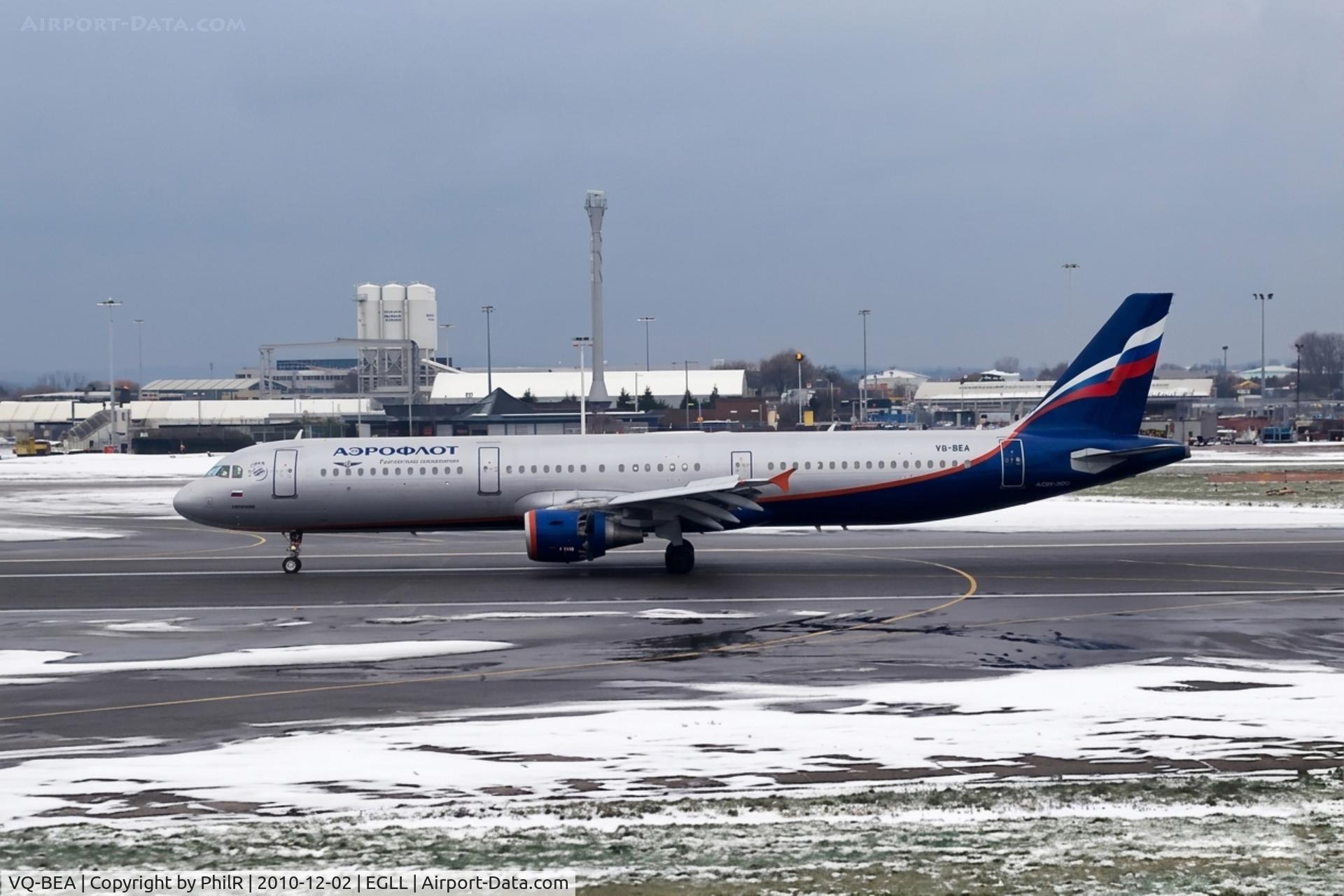 VQ-BEA, 2009 Airbus A321-211, c/n 4058, VQ-BEA 2009 A321-200 Aeroflot LHR 