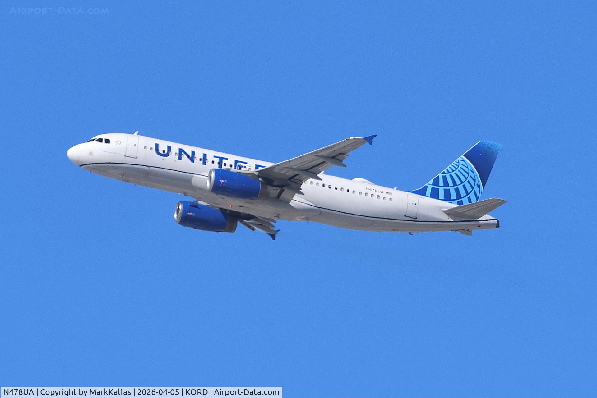 N478UA, 2001 Airbus A320-232, c/n 1533, A320 United Airlines Airbus A320-232, N478UA departing 27L KORD