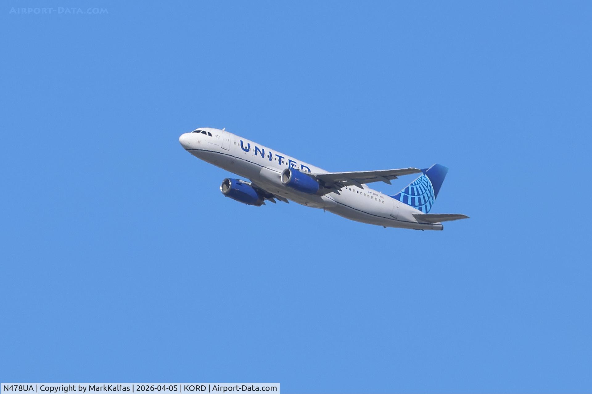 N478UA, 2001 Airbus A320-232, c/n 1533, A320 United Airlines Airbus A320-232, N478UA departing 27L KORD