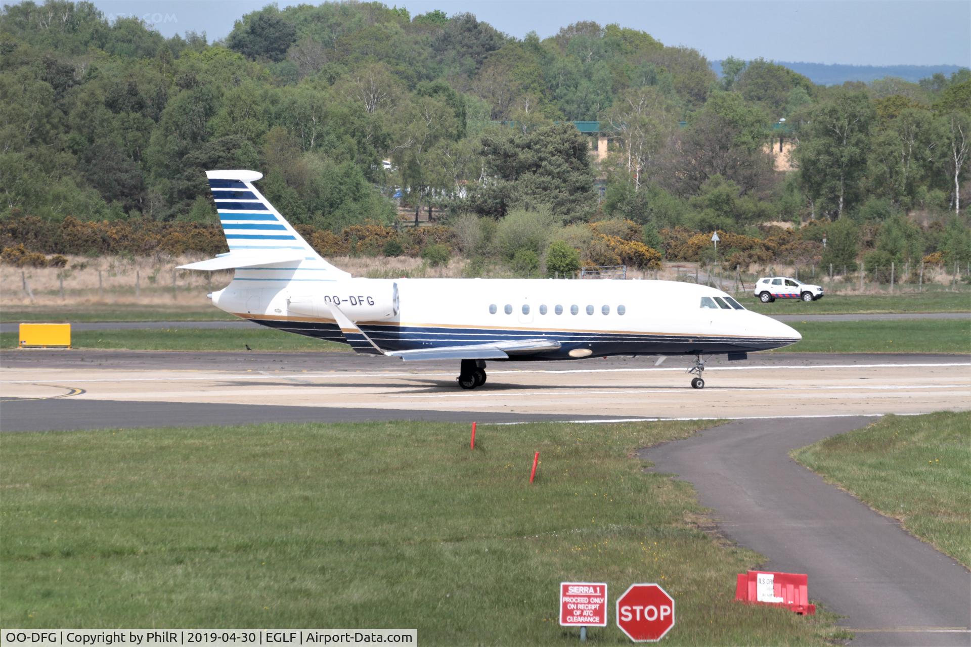 OO-DFG, 2007 Dassault Falcon 2000EX, c/n 140, OO-DFG 2007 Dassault Falcon 2000LX Farnborough 
