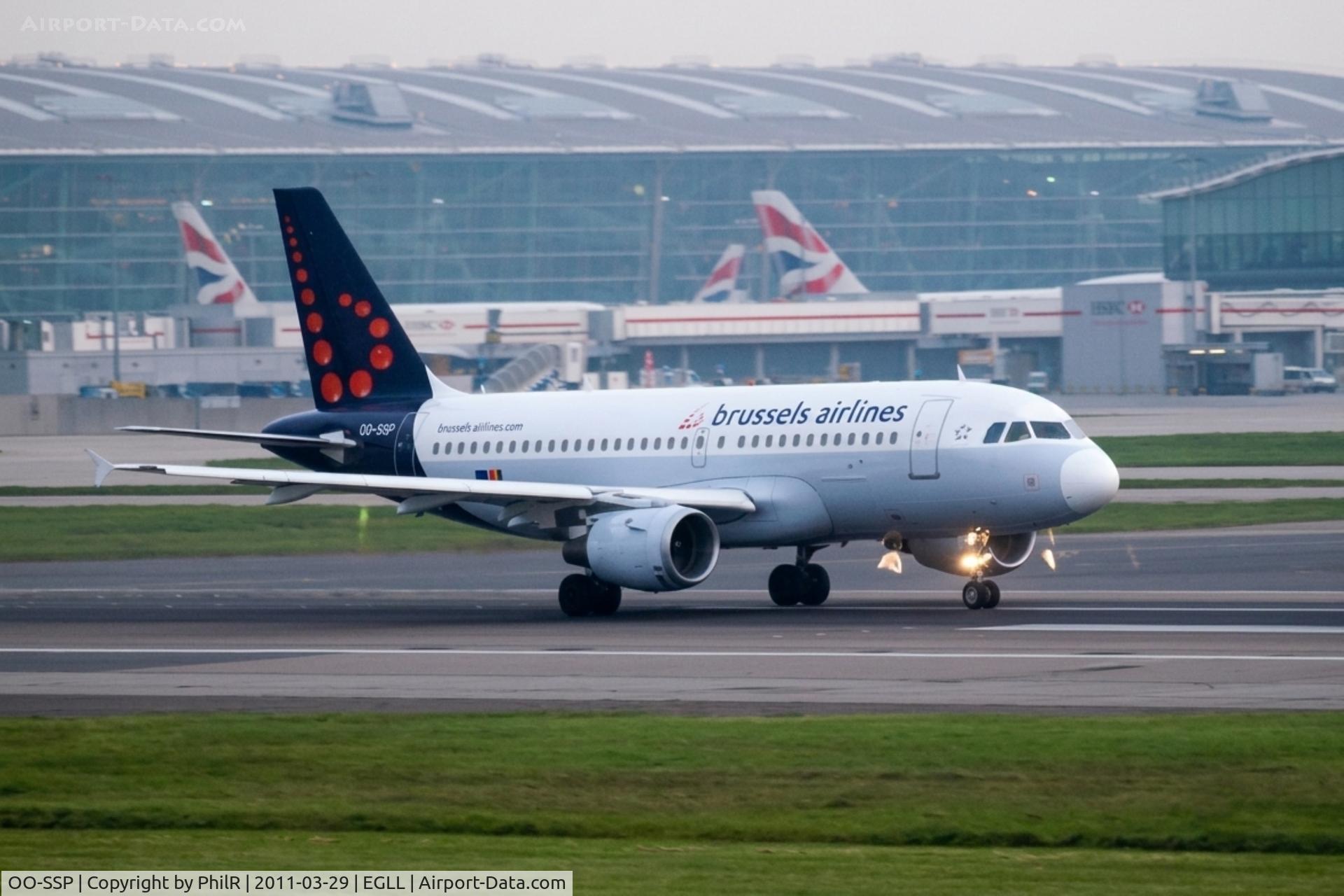 OO-SSP, 1996 Airbus A319-113, c/n 644, OO-SSP 1996 A319-100 Brussels Airlines LHR 
