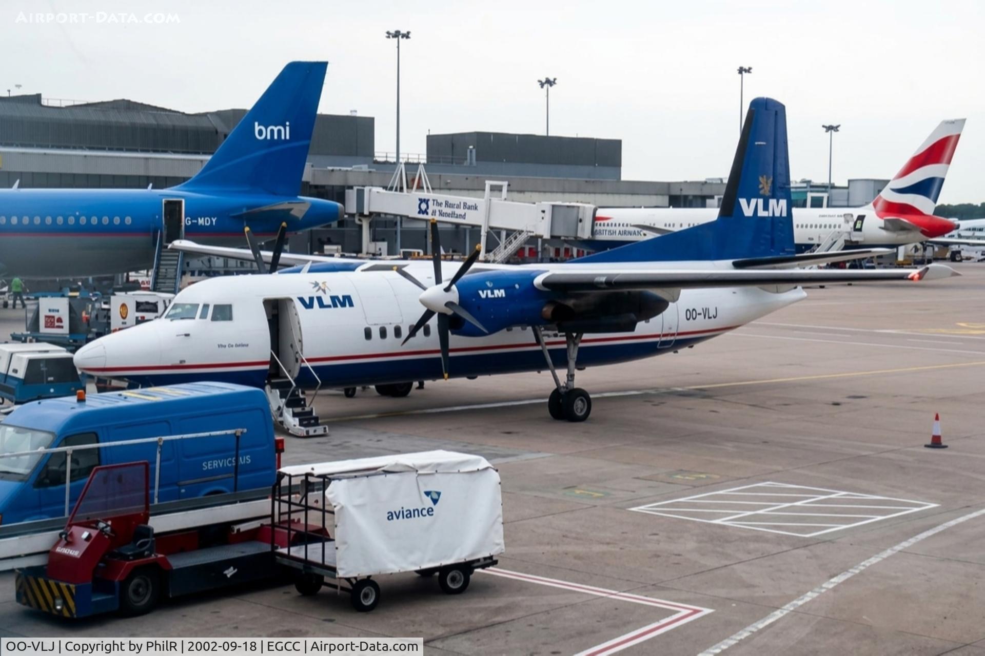 OO-VLJ, 1987 Fokker 50, c/n 20105, OO-VLJ 1987 Fokker F-50 VLM MAN