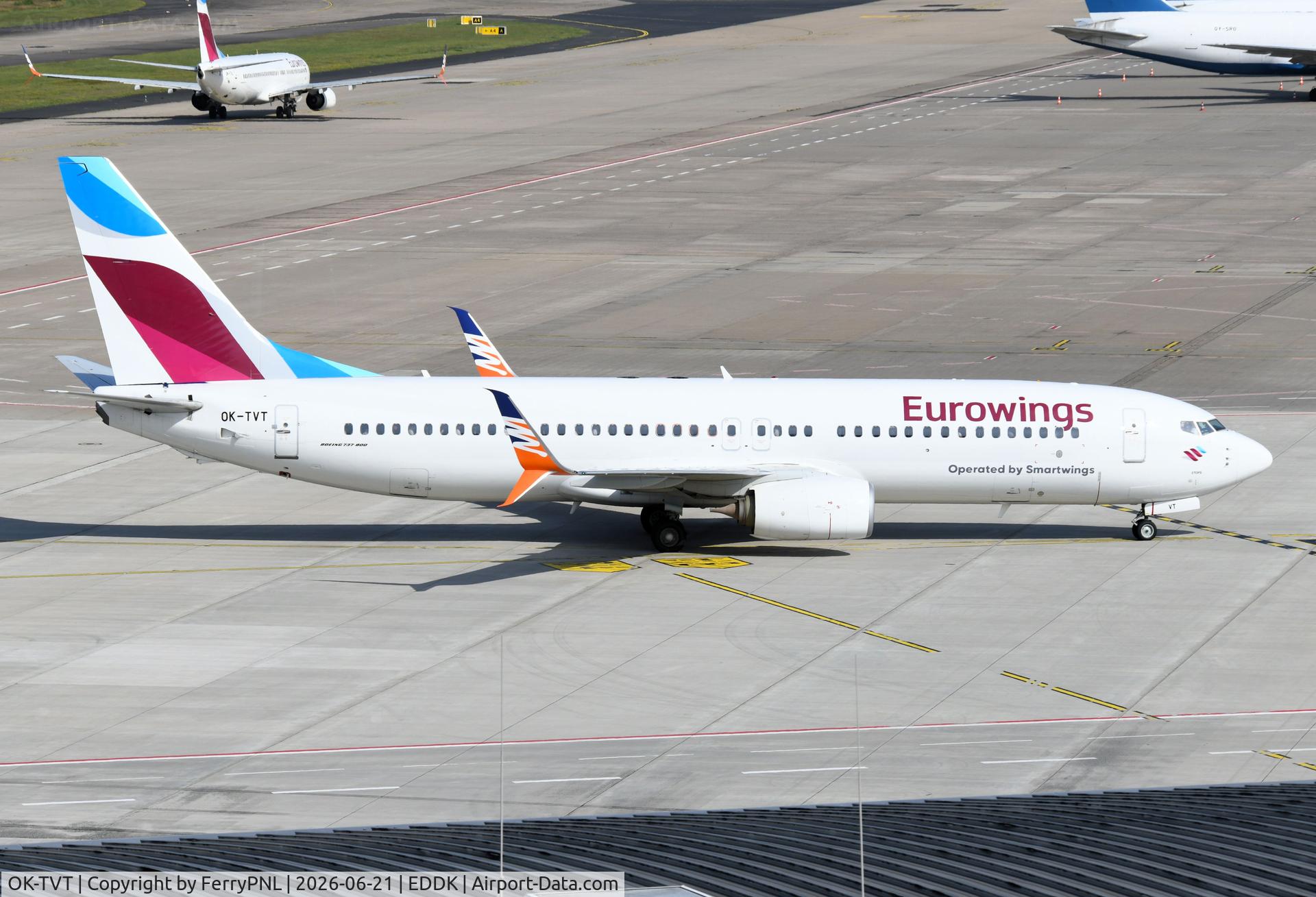 OK-TVT, 2012 Boeing 737-86N, c/n 39394 l/n 3899, Eurowings B738 just arrived in CGN