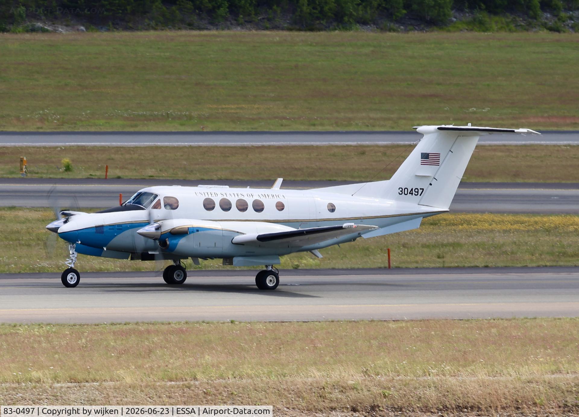 83-0497, 1983 Beech C-12D Huron, c/n BP-43, Twy W