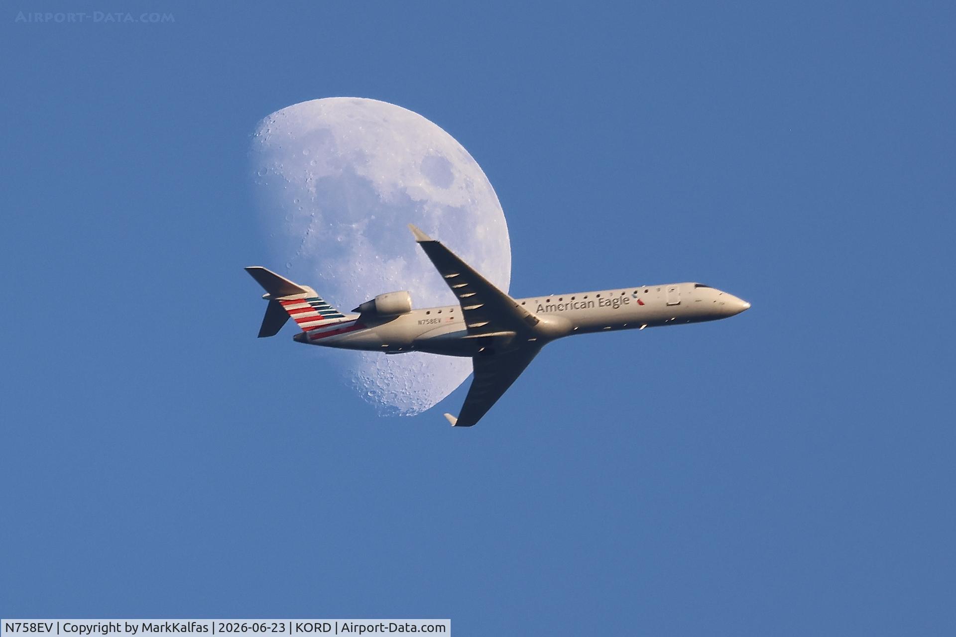 N758EV, 2005 Bombardier CRJ-700 (CL-600-2C10) Regional Jet, c/n 10210, CRJ7 SkyWest / American Eagle Bombardier CL-600-2C10 N758EV, SKW6202 RIC-ORD. 