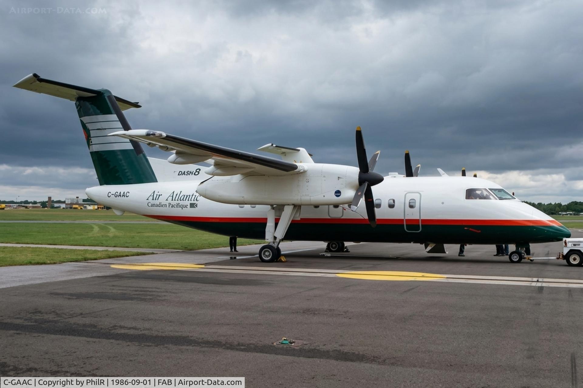 C-GAAC, 1986 De Havilland Canada DHC-8-102 Dash 8, c/n 047, C-GAAC 1986 DHC-8-100 Air Atlantic SBAC