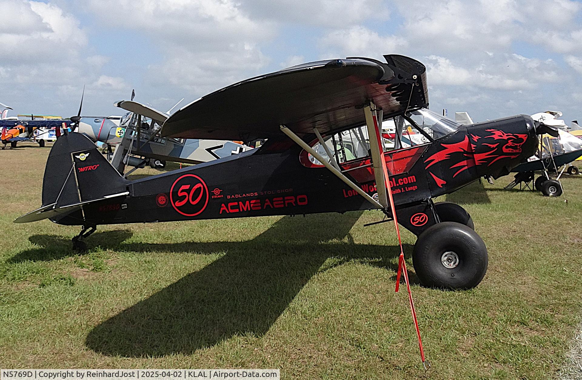 N5769D, 1956 Piper PA-18, c/n 18-5270, In the STOL corner of Sun'n'Fun 2025, Lakeland, FL